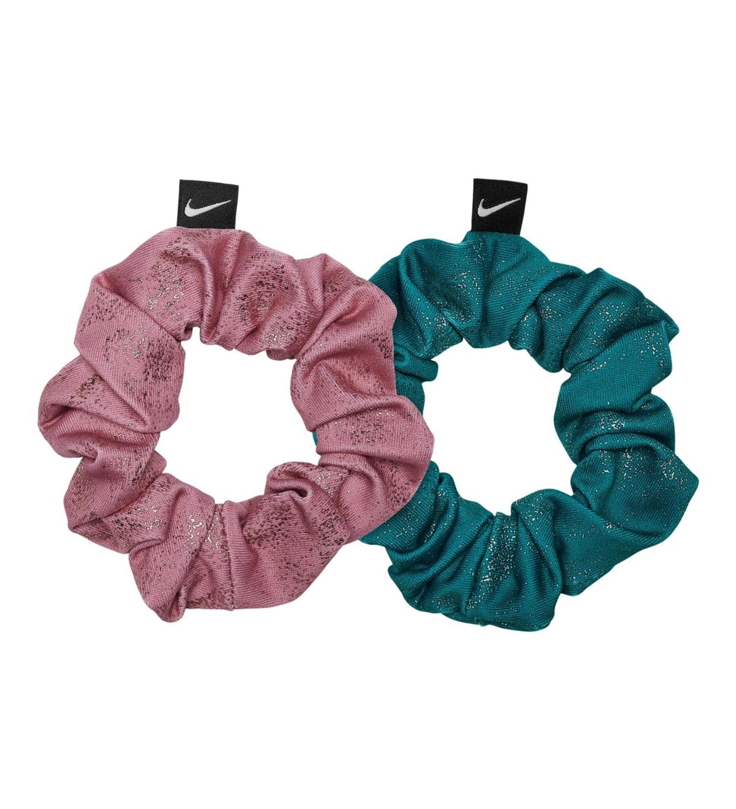 Nike Gathered Hair Ties 2.0 Hair Scrunchies for Women in the Colour Desert Berry/Bright spruce/White Size: One Size N.100.2455.608.OS
