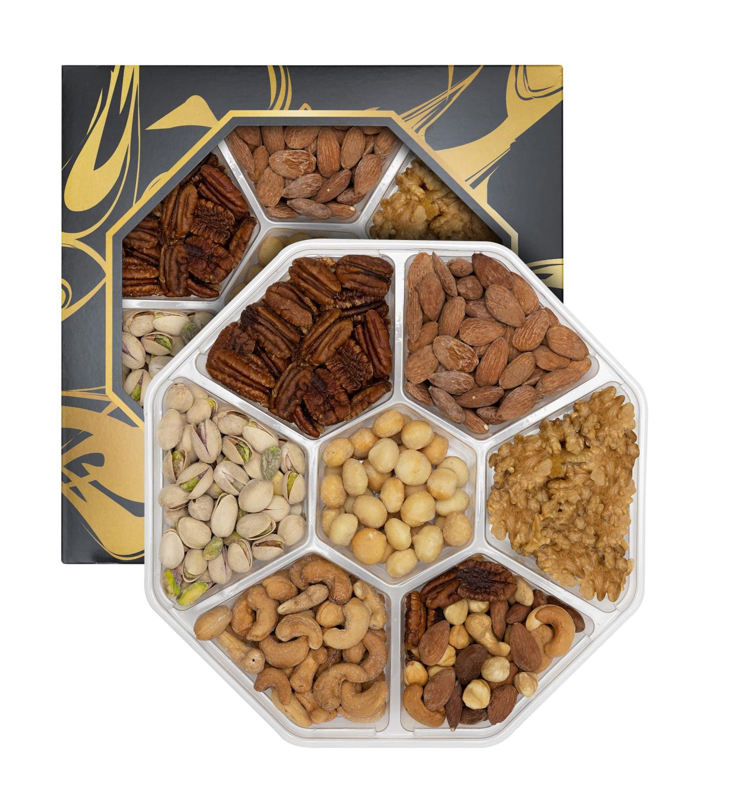 Assorted Nut Tray - Gourmet Nuts for Gift Baskets | Christmas, Birthday, Get Well Soon, Anniversary Gift | Holiday Snack Mix Food Box for Sympathy Gift Basket - Buy Online on GoSupps.com