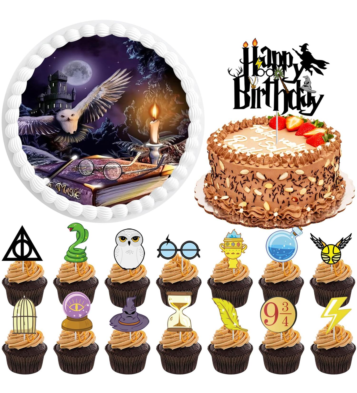17-Piece Harry Potter Cake Topper Set | Edible Fondant Decor & Accessories for Birthday Cakes | 20cm Tortendeko for Young Girls - Buy Online on GoSupps.com