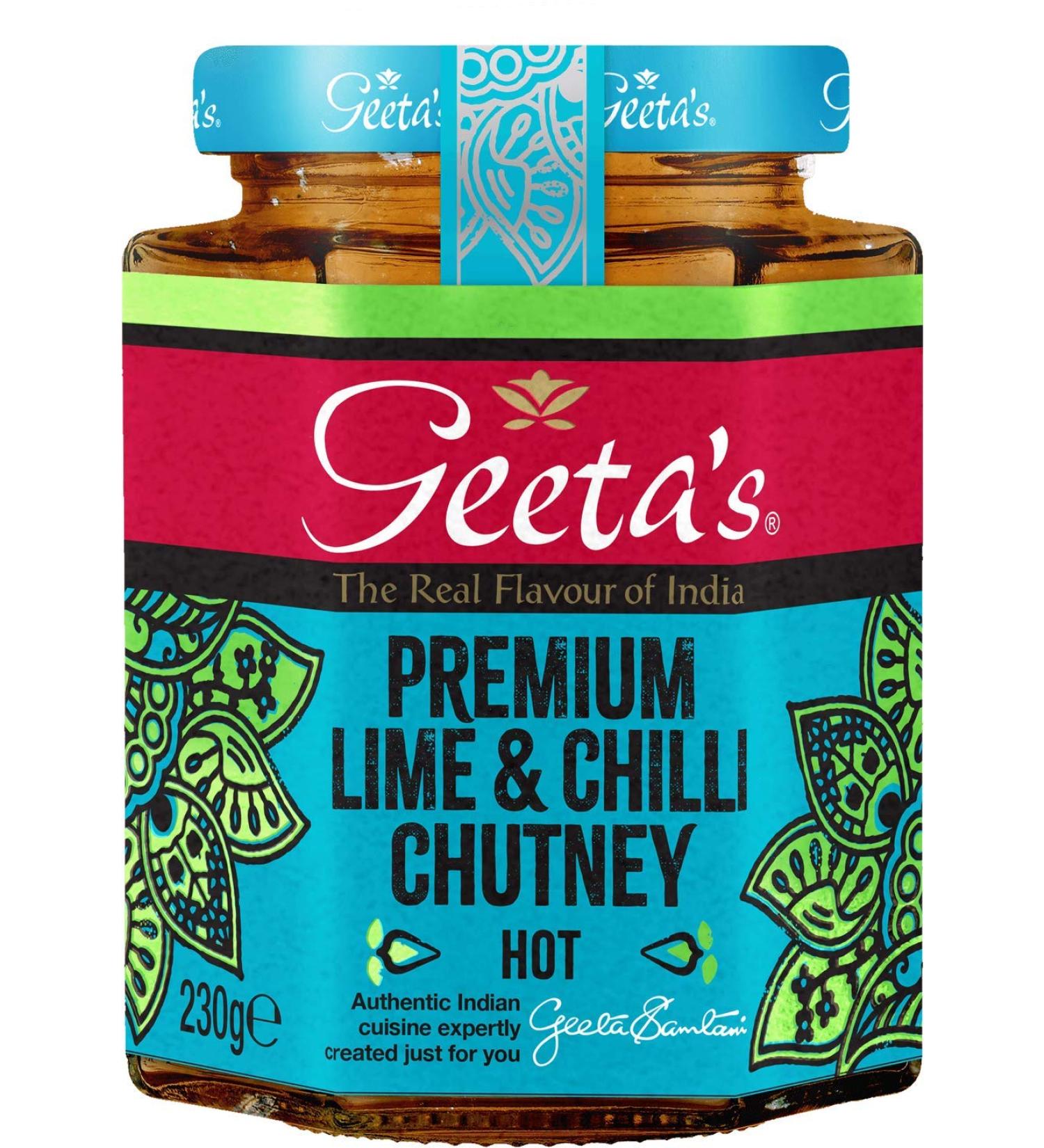 Geeta's Chutney de qualit sup rieure au citron vert et au piment 230 g | La vraie saveur de l'Inde | Fabriqu avec un m lange de kagzi (papier fin) citron vert et de piment frais | Sans gluten