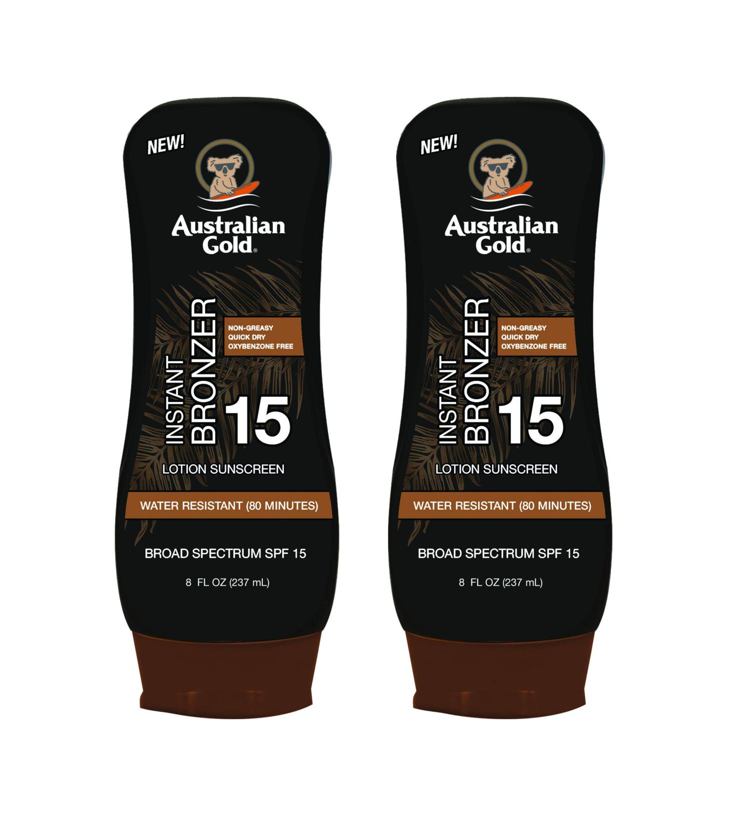 Australian Gold SPF 15 Lotion Bronzer Twin Pack 8 FL Oz - Pack of 2 - Buy Online on GoSupps.com