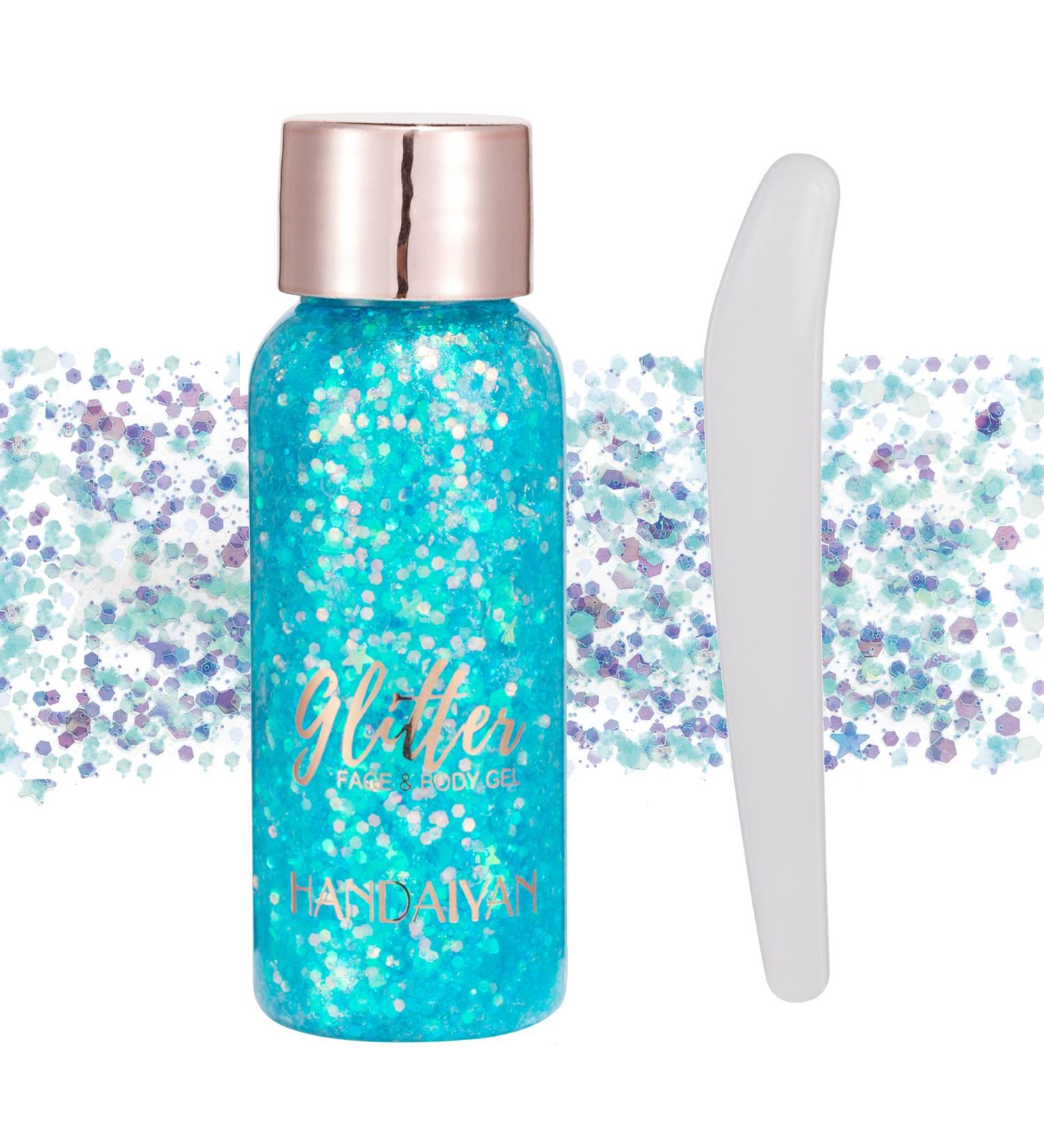 GL-TURELIFES Mermaid Chunky Glitter - Long Lasting Festival Body Gel & Makeup - 30g Light Blue - Buy Online on GoSupps.com