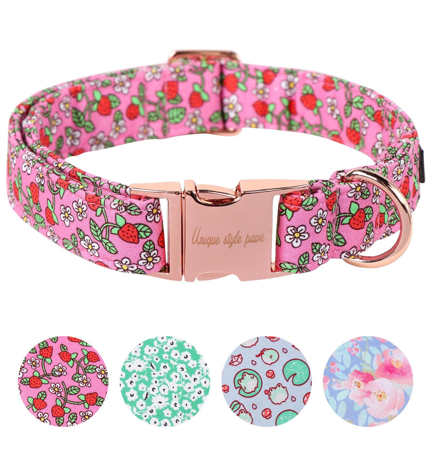 Unique Summer Rosa Strawberry Dog Collar - Stylish & Durable for Small to Large Dogs | Perfect Gift! - Buy Online on GoSupps.com