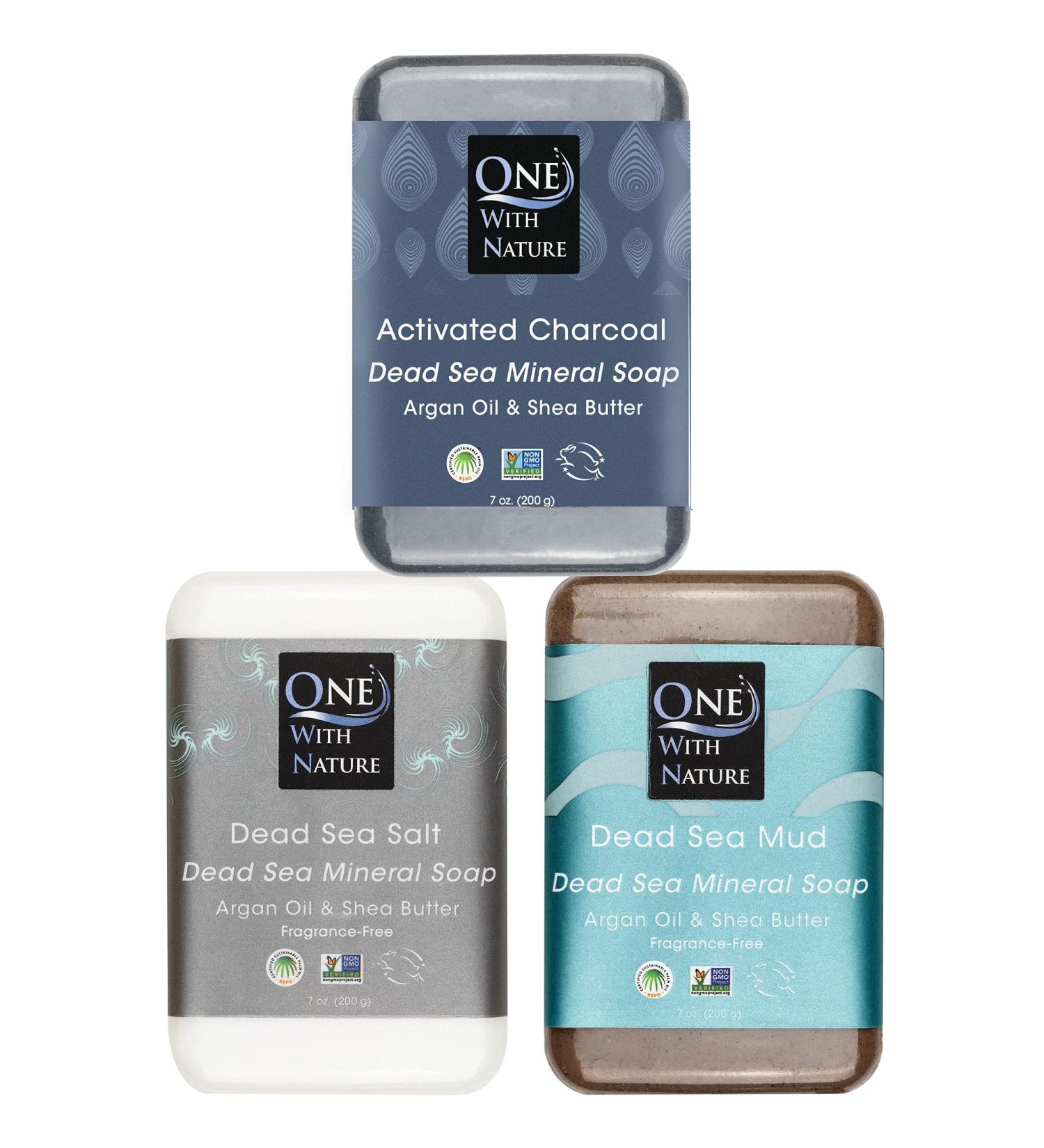 3-Pack Dead Sea Mineral Soap Variety | 7 oz Bars | Shea Butter & Argan Oil | 100% Natural | For All Skin Types, Acne, Eczema, Psoriasis - Buy Online on GoSupps.com