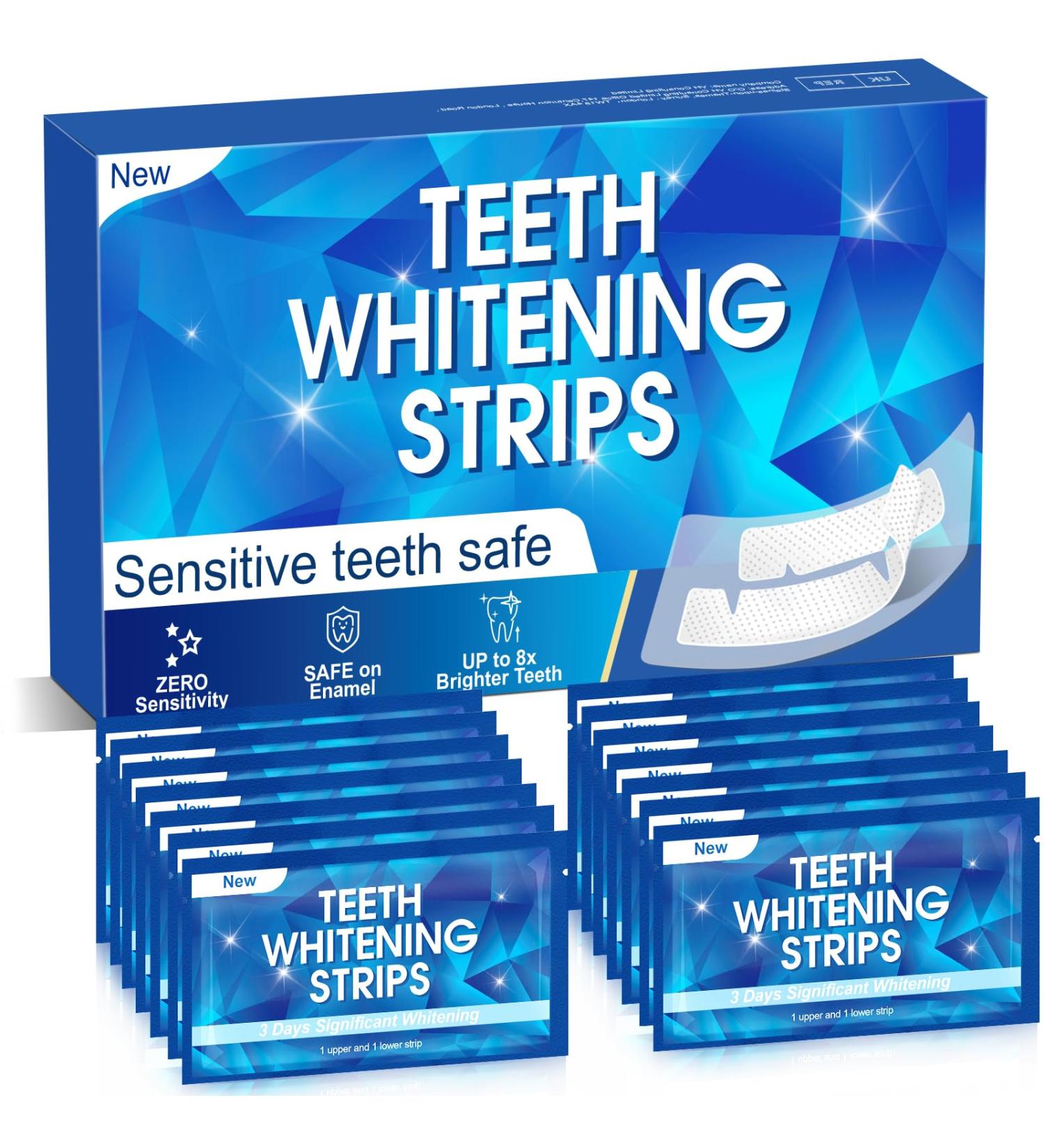 Teeth Whitening Strips Professional Teeth Whitening Strips 14 Packs 28 Pcs at Home Teeth Whitener Safe for Enamel Suit for Sensitive Teeth Tooth Whitening Kits - Buy Online on GoSupps.com