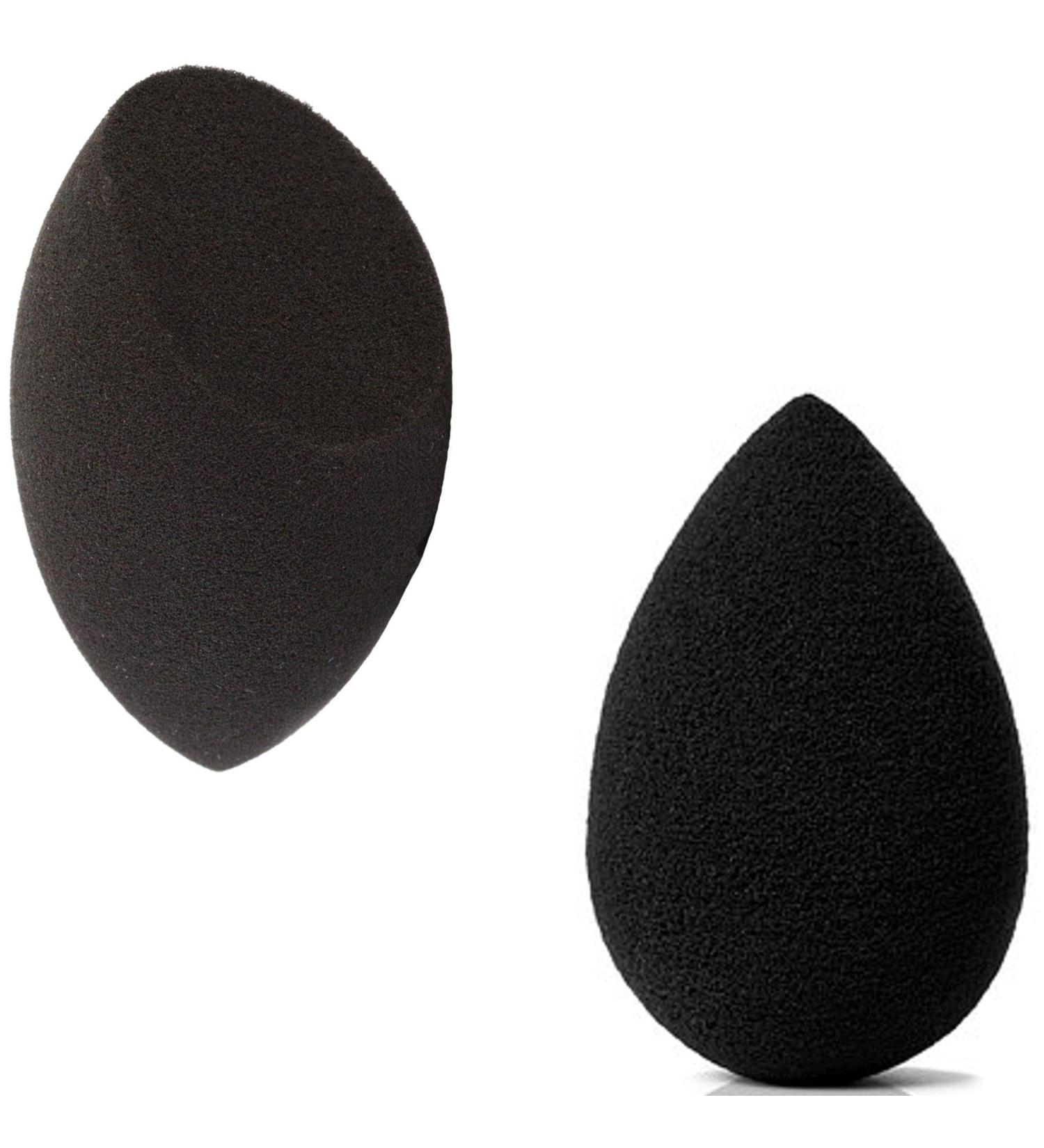 Buy Beauty Junkees Makeup Sponge Blenders - 2pc Black Egg & Flat Contour Sponges for Liquid Cream & Powder Makeup | Premium Latex-Free Applicators - Buy Online on GoSupps.com