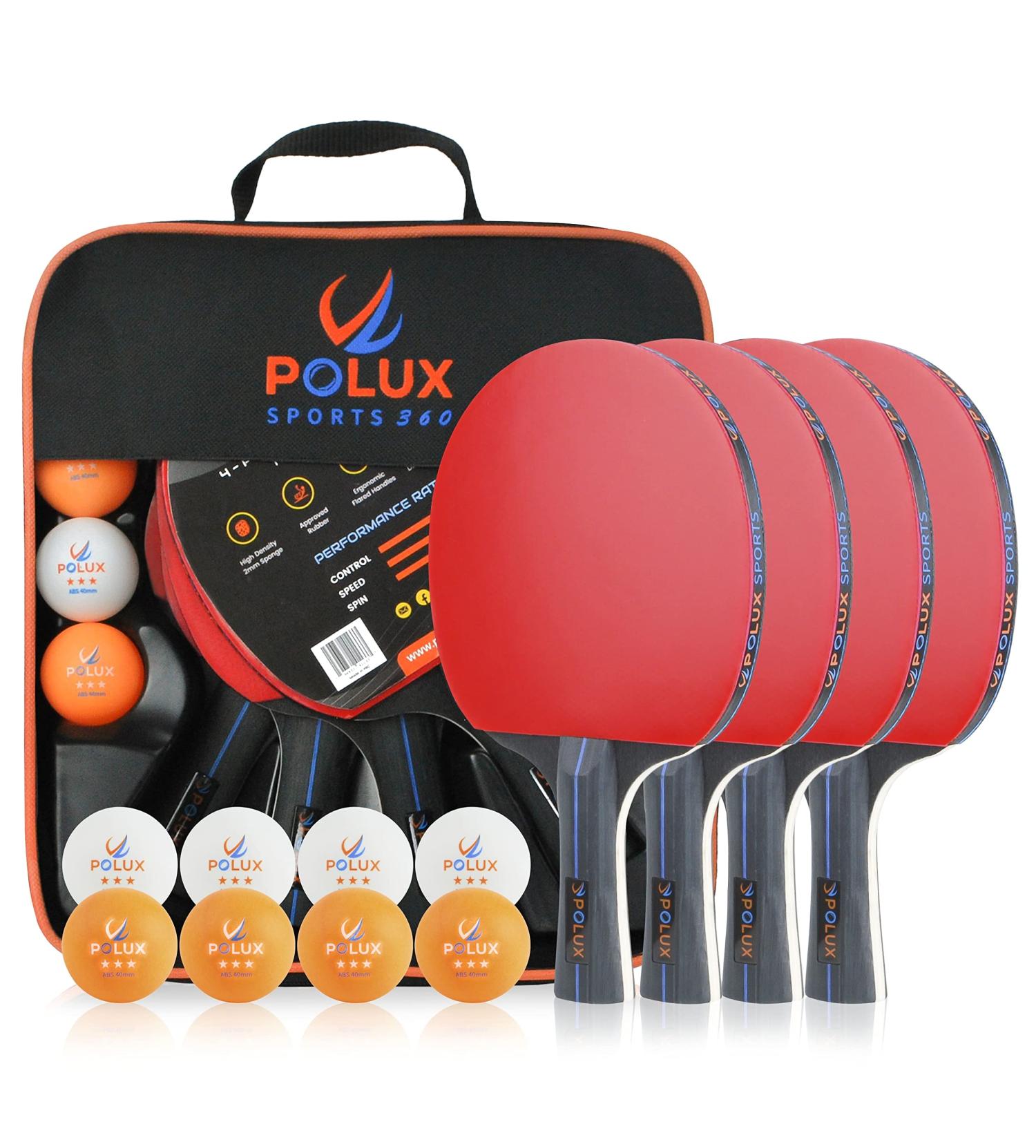High Performance Ping Pong Paddles Set - 4 Rackets, 8 Balls, and Carrying Case for Indoor/Outdoor Tournaments - Buy Online on GoSupps.com