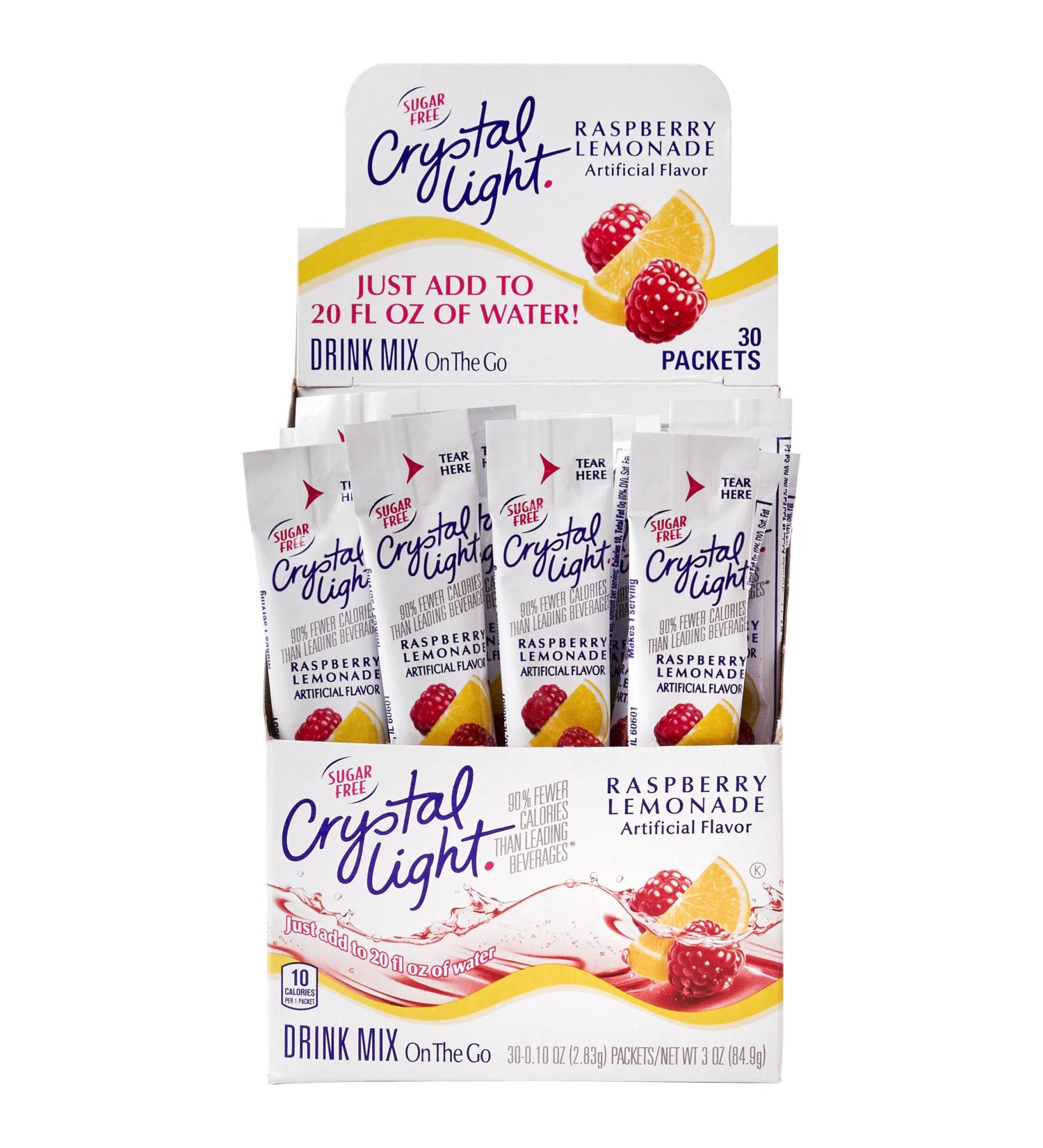 Crystal Light Sugar-Free Raspberry Lemonade On-The-Go Powdered Drink Mix 120 Count - Buy Online on GoSupps.com