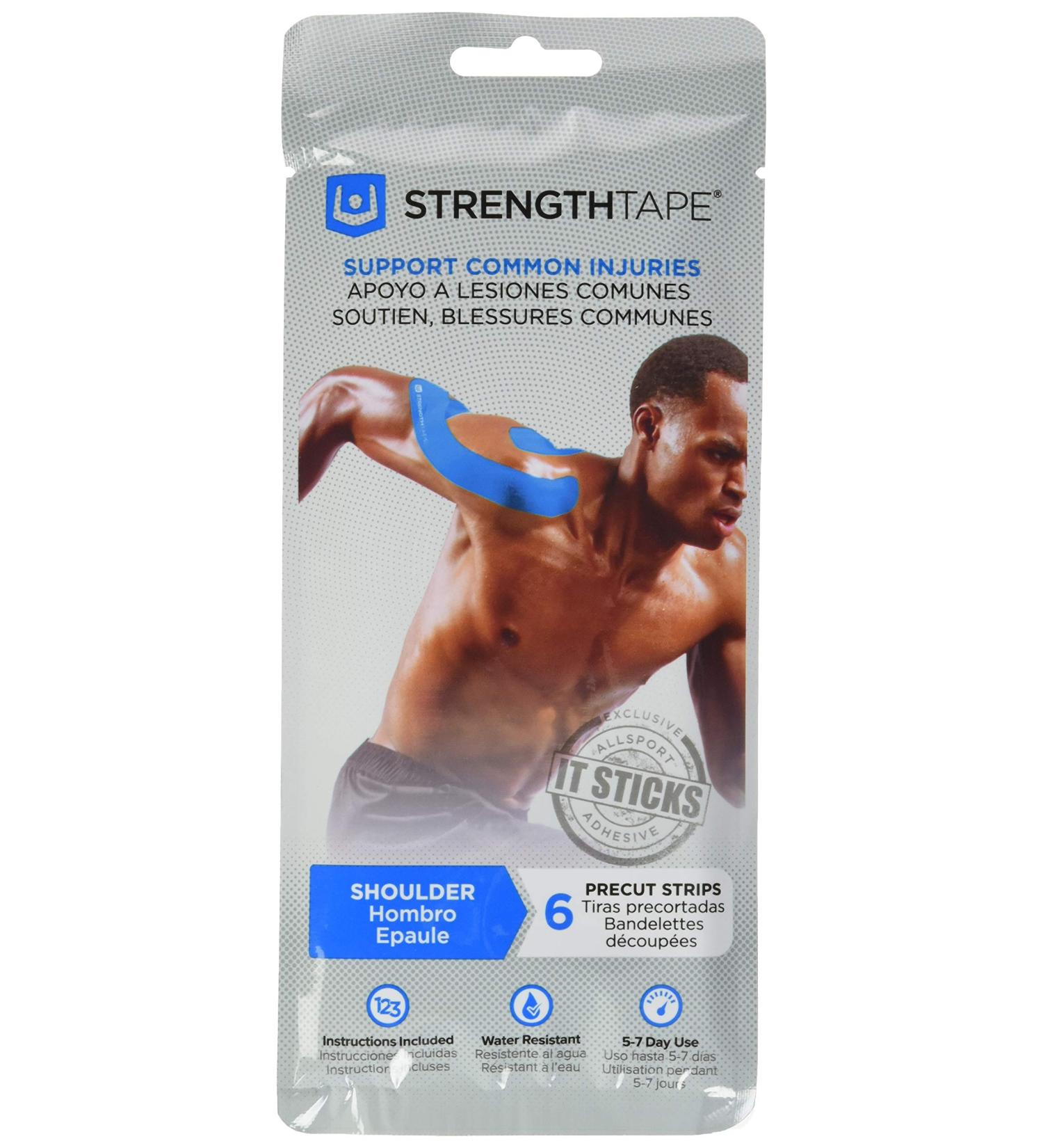 StrengthTape Kinesiology Tape Kit - Shoulder - Premium Sports Tape Provides Support and Stability to The Target Area - Buy Online on GoSupps.com
