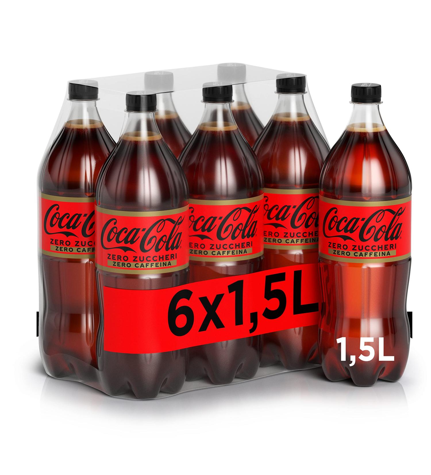  Coca-Cola Coca-Cola Zero Sugars Zero Caffeine - 6 x 1.5L Bottles All the Flavour Coca-Cola Calorie Free and Caffeine Free 100% Recycl - Buy Online on GoSupps.com