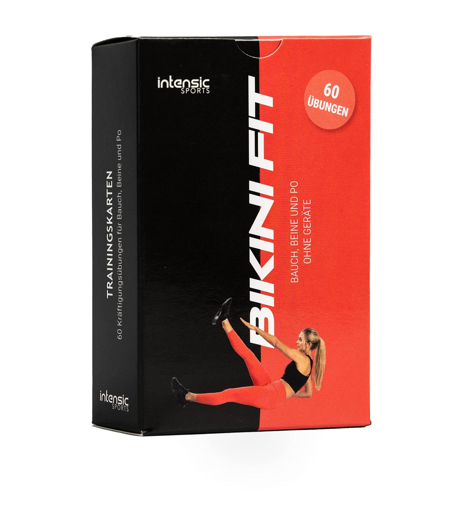 intensic SPORTS Training Cards | 60 Fitness Exercises for Stomach Legs & Bottom | Equipment-Free Bikini Fit Workouts - Buy Online on GoSupps.com