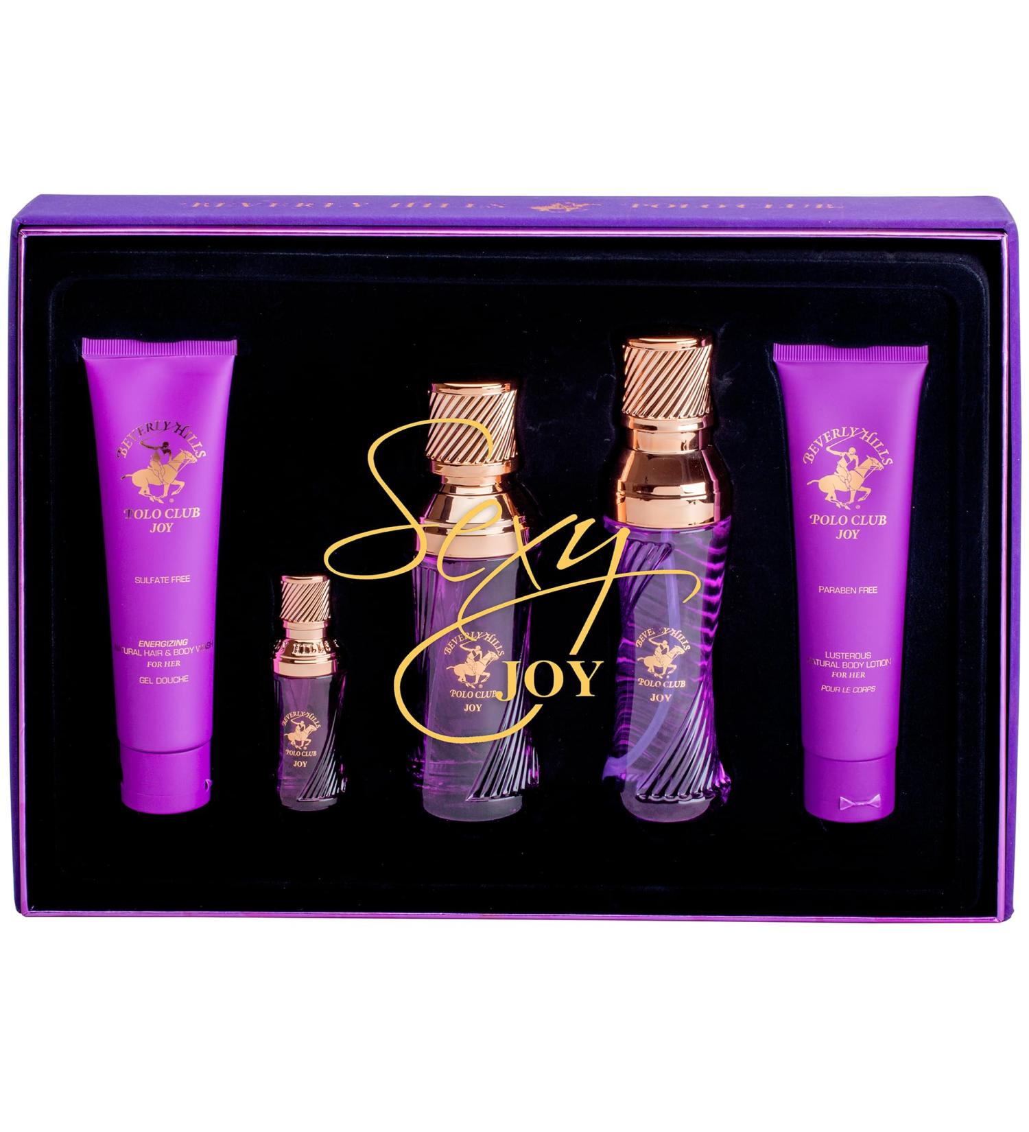 Beverly Hills Polo Club BHPC Perfume Gift Set for Women | 5 Piece Eau de Toilette Body Mist Cream Shower Gel Fragrances (Joy)