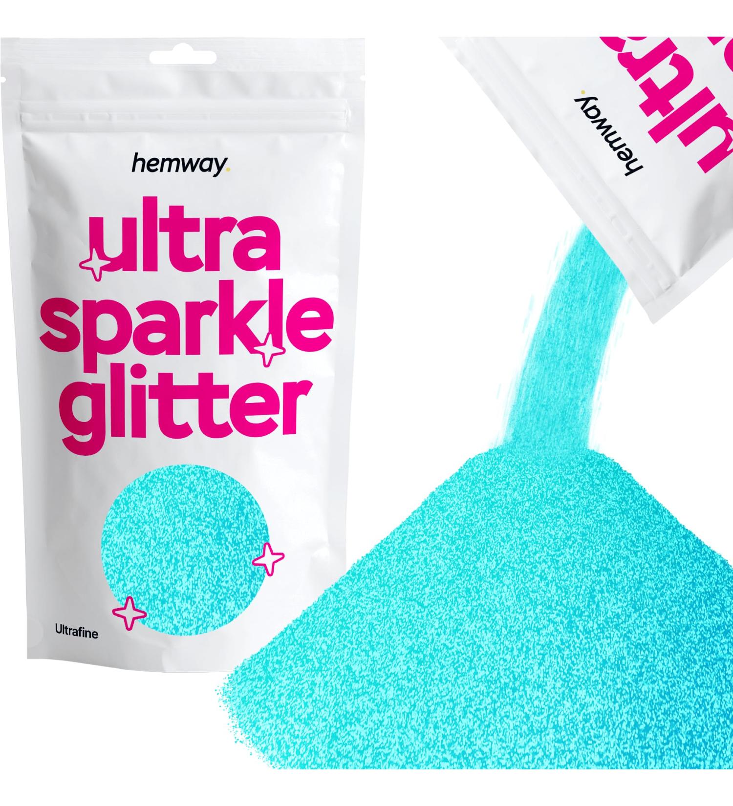 Hemway Baby Blue Ultrafine Glitter 100g | Cosmetic Safe Iridescent 1/128 Extra Fine Glitter for Crafts & DIY - Buy Online on GoSupps.com