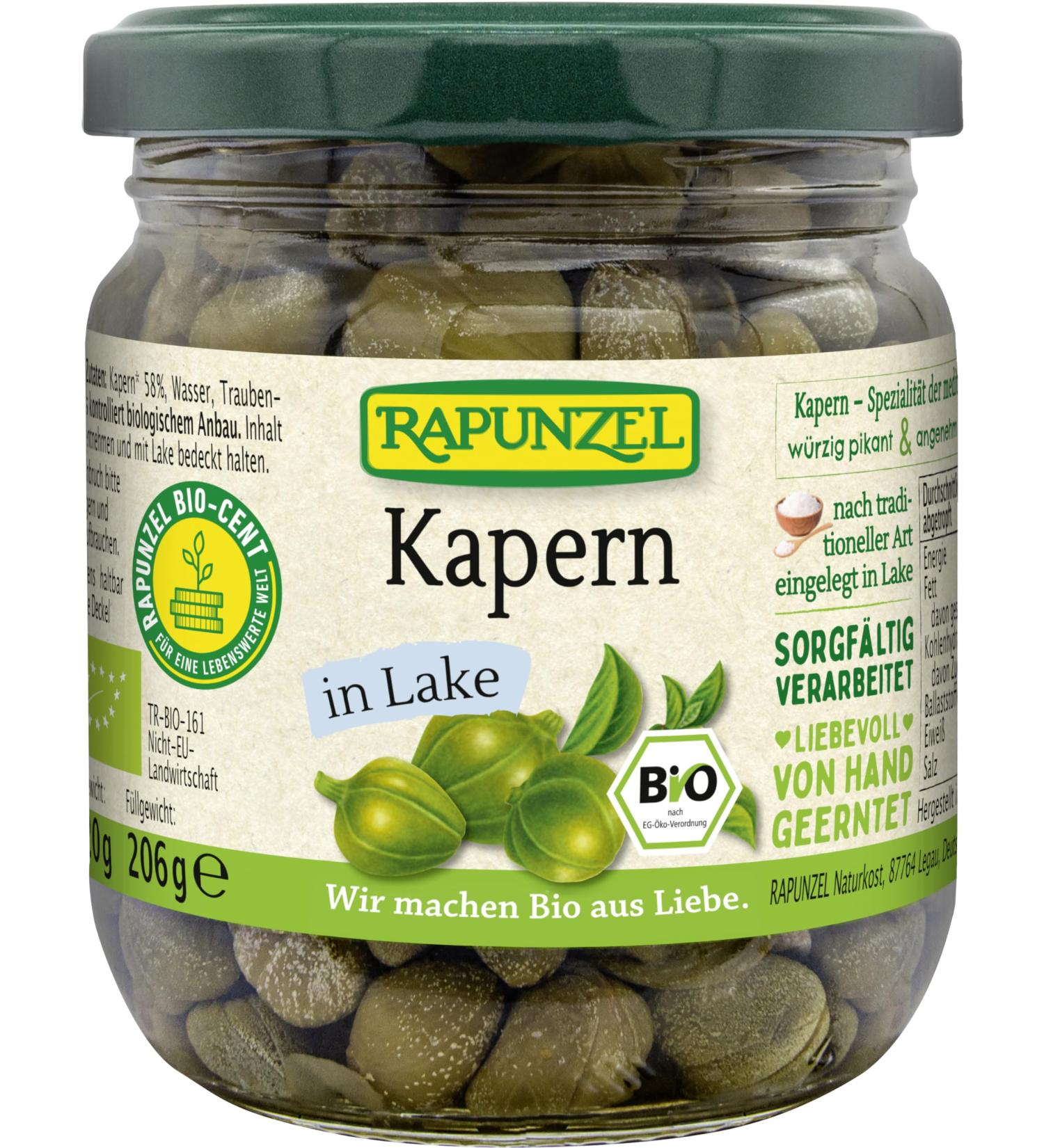 Rapunzel organic capers in Lake (6 x 206 gr)