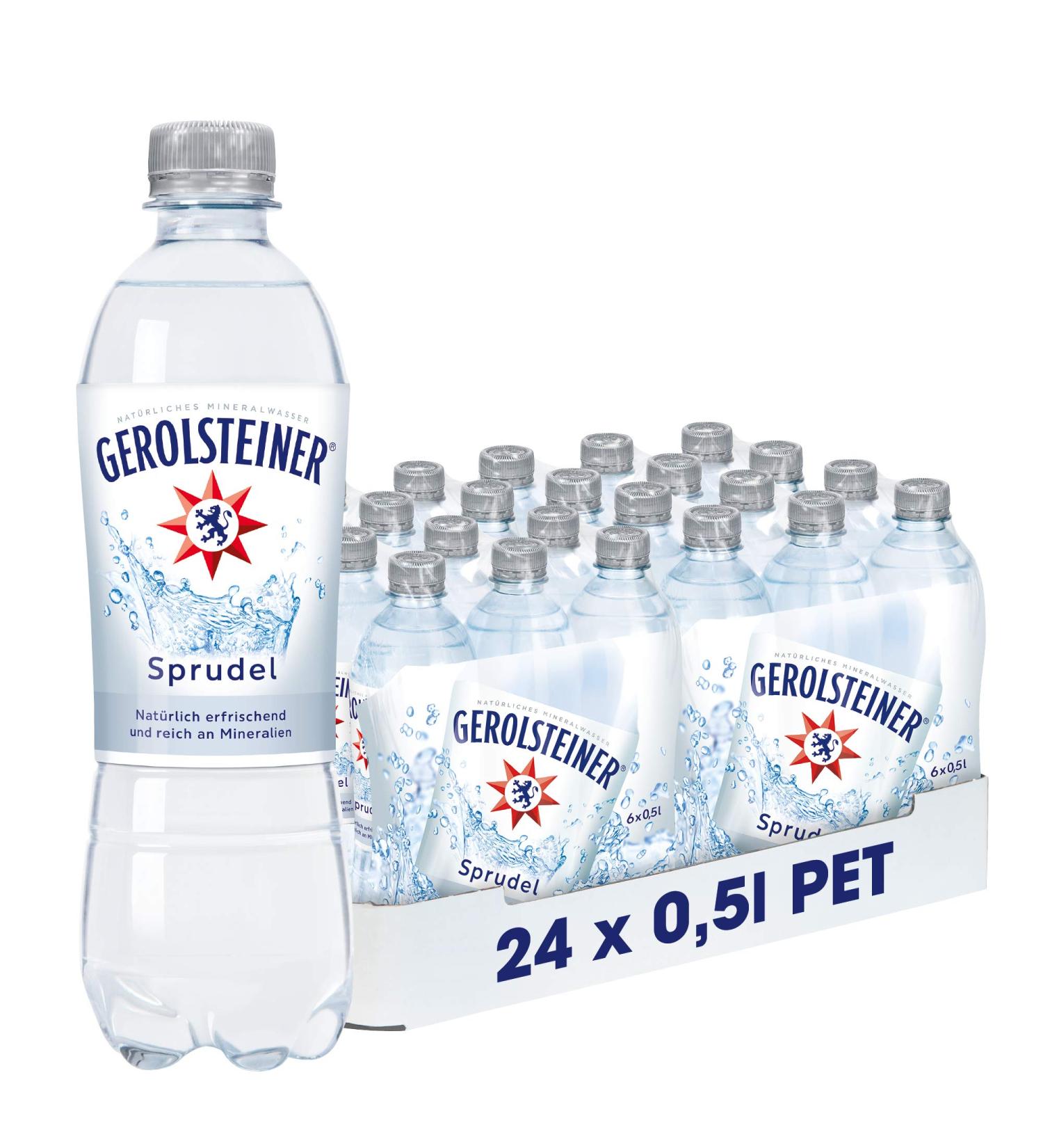 Buy Gerolsteiner Sparkling Water 24x500ml - Refreshing Natural Mineral Water in Disposable Bottles - International Shipping Available - Buy Online on GoSupps.com