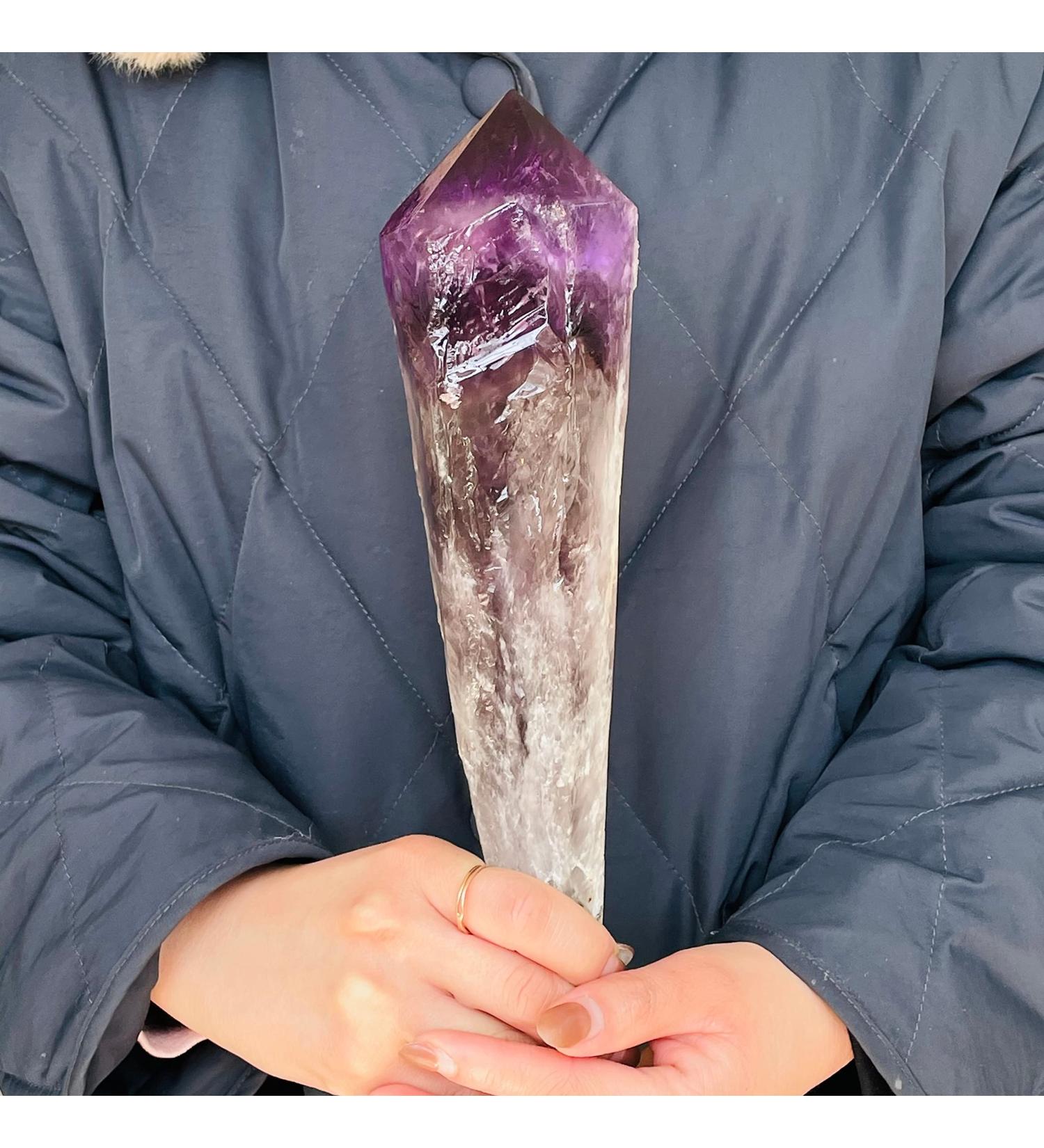 Specimen Natural Amethyst Quartz Cluster Crystal Specimen Scepter Power Gem Reiki Crystal Stone - Buy Online on GoSupps.com