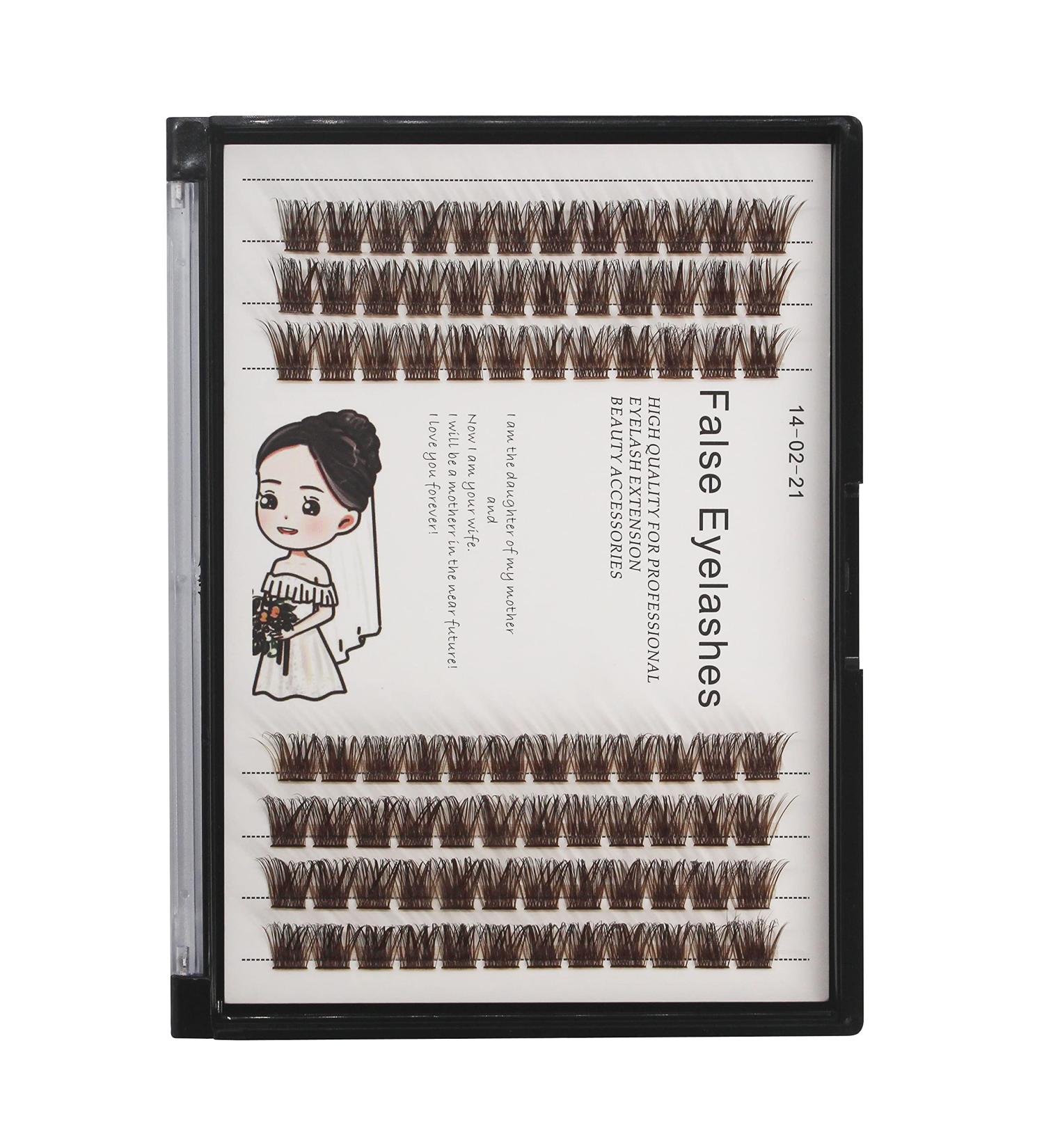 Shop Bodermincer 84 Clusters Brown Wide Cluster Eyelashes | Thick Individual Eyelash Extensions for DIY Home & Professional Makeup (12MM) - International Shipping Available - Buy Online on GoSupps.com