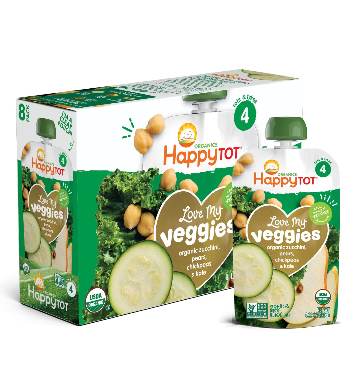 Happy Family Organics Love My Veggies - Organic Zucchini Pears Chickpeas & Kale 4.22 oz - Buy Online on GoSupps.com