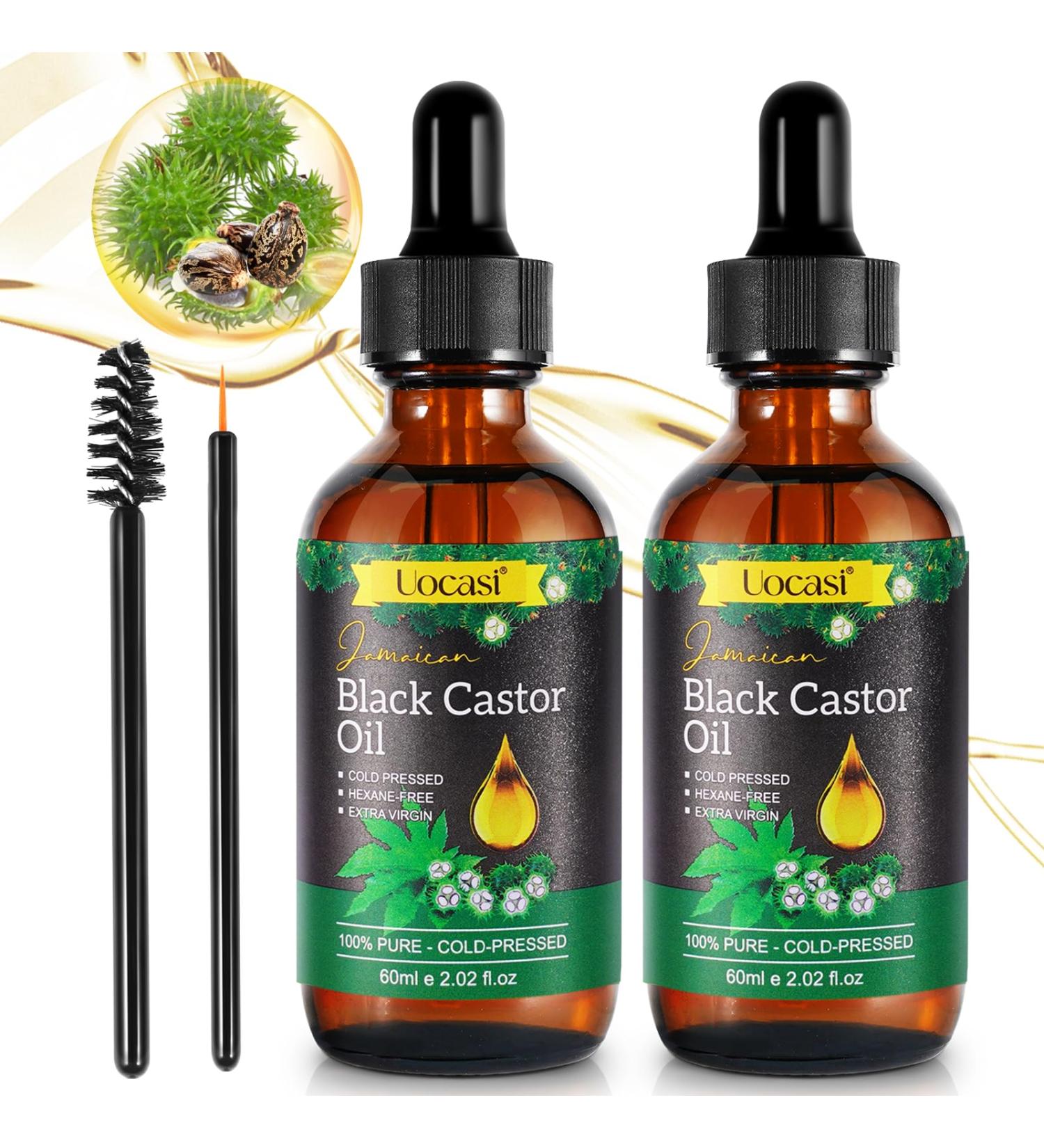 Uocasi 2-Pack Jamaican Black Castor Oil - 100% Pure Organic Cold Pressed for Hair Growth & Skin Nourishment - Buy Online on GoSupps.com