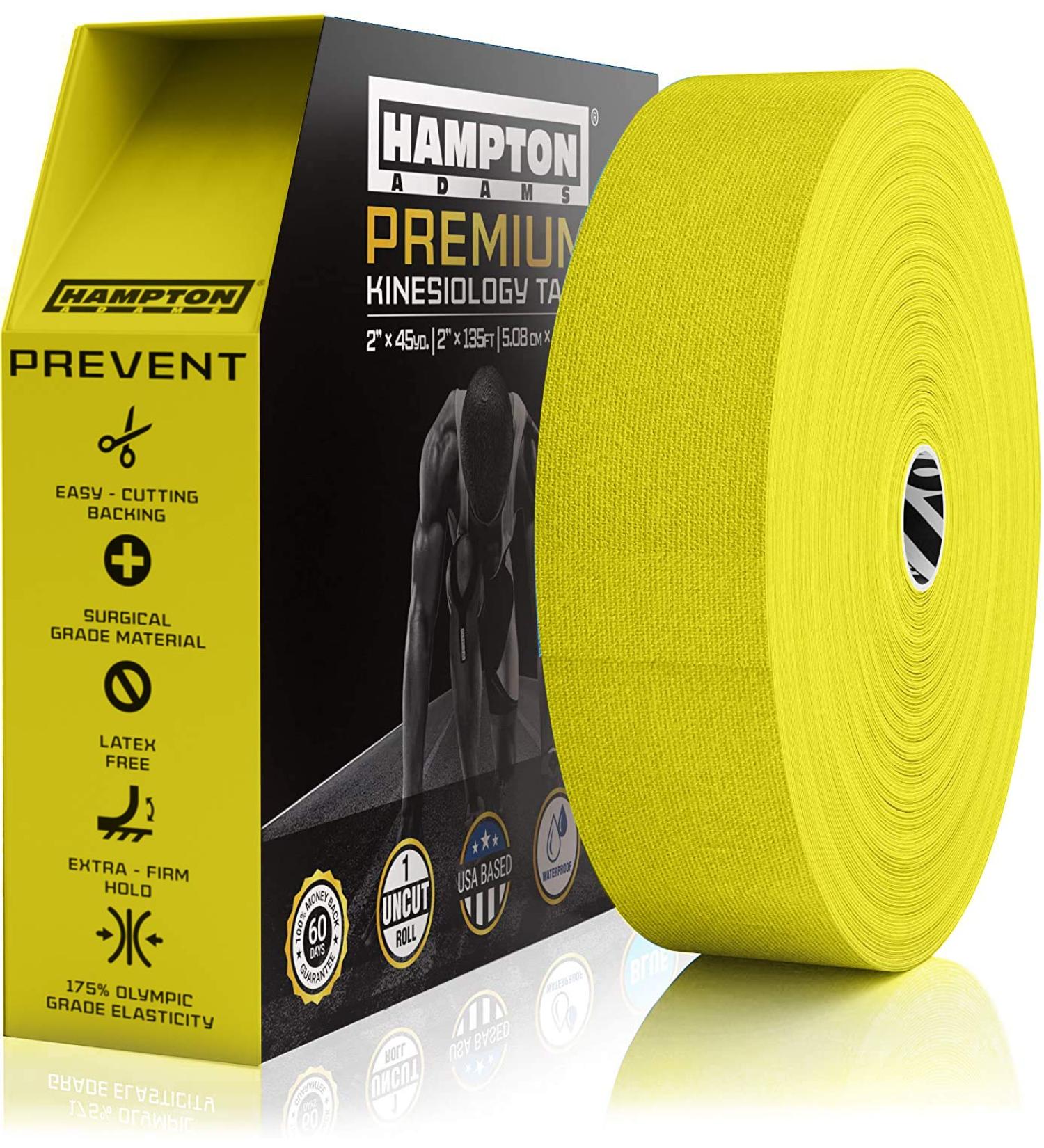 135ft Waterproof Bulk Kinesiology Tape Roll - Muscle & Joint Support for Knee, Wrist, Shoulder & Back - Original Uncut Elastic Cotton Tape in Yellow - Buy Online on GoSupps.com