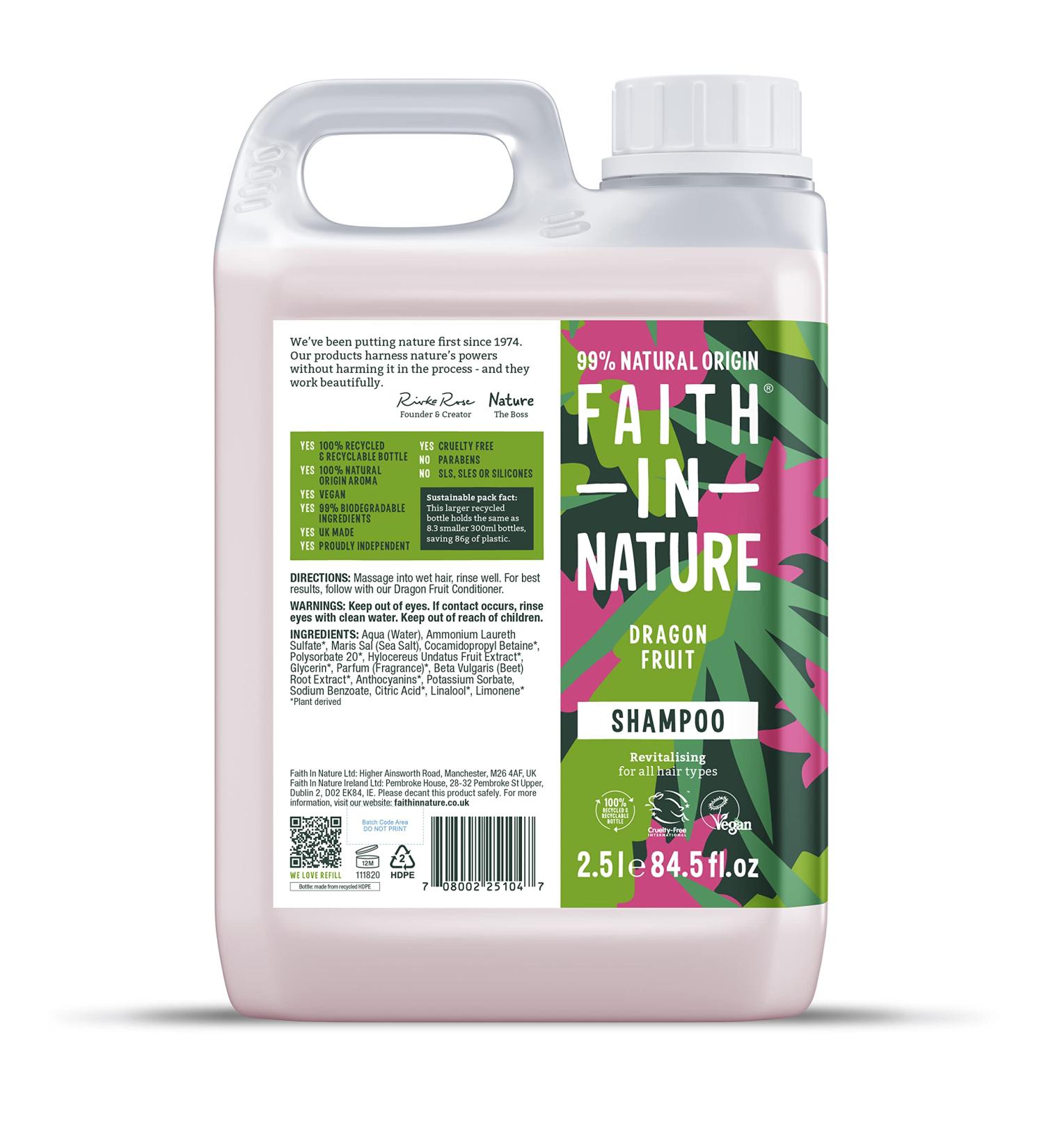 Faith In Nature Dragon Fruit Shampoo 2.5L Clear - Buy Online on GoSupps.com