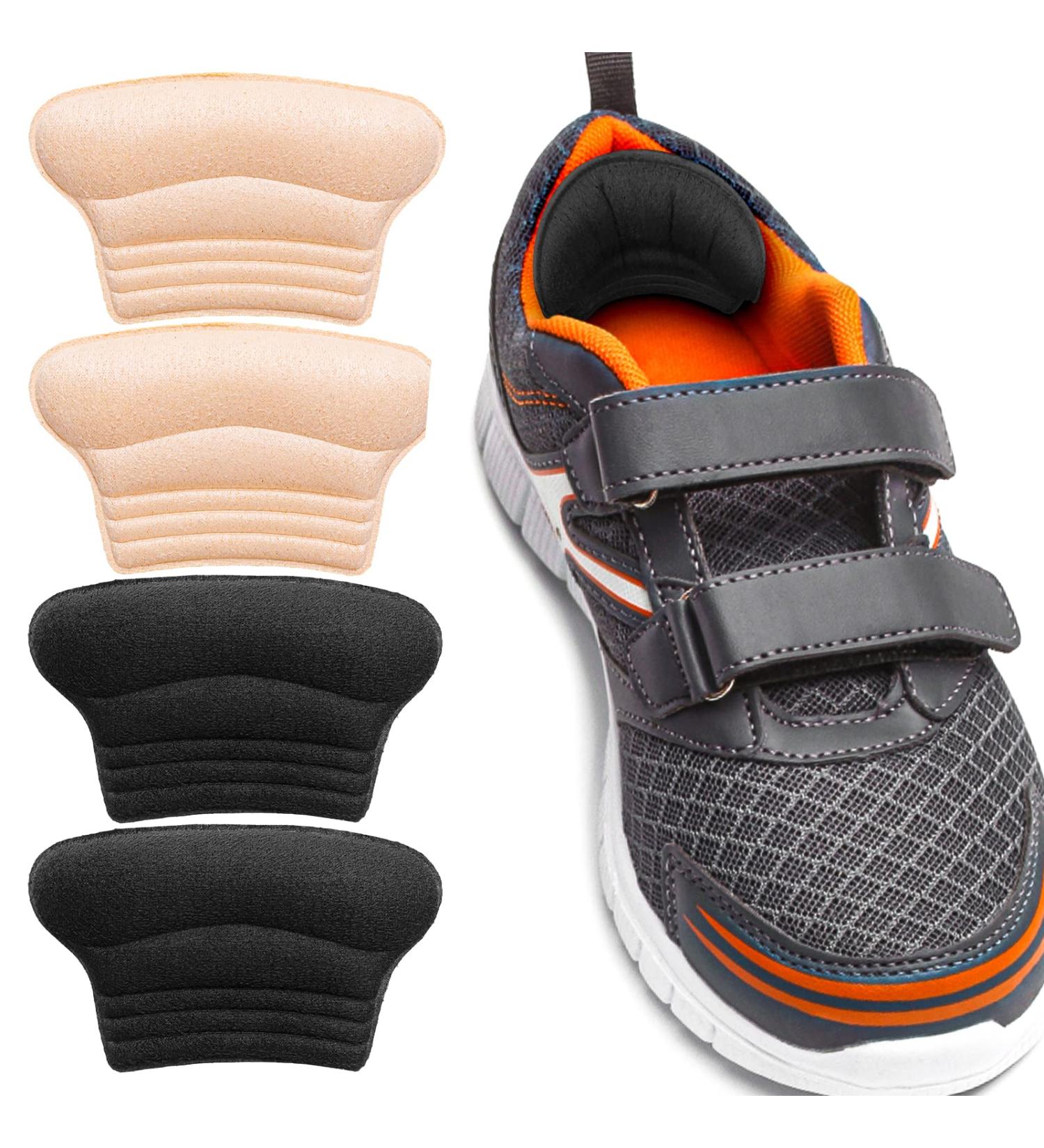 WLLHYF Kids Heel Grips - 4 Pieces Self-Adhesive Cushion Inserts for Better Shoe Fit | Prevent Skin Rubbing and Blisters | Suitable for Toddlers, Girls, Boys, and Women | Black & Skin Color - Buy Online on GoSupps.com