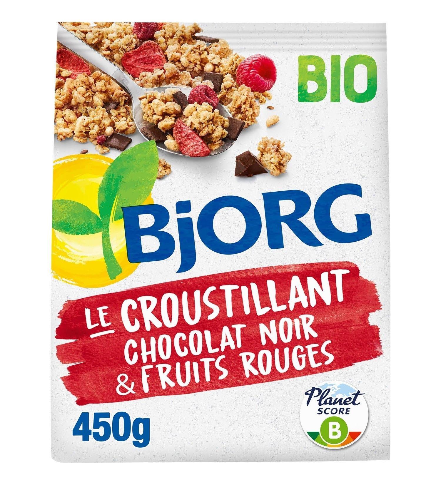 BJORG C r ales Bio aux Fruits Rouges Croquant Fruit pour un Petit-D jeuner Vitalit (450g) - Le Lot De 3