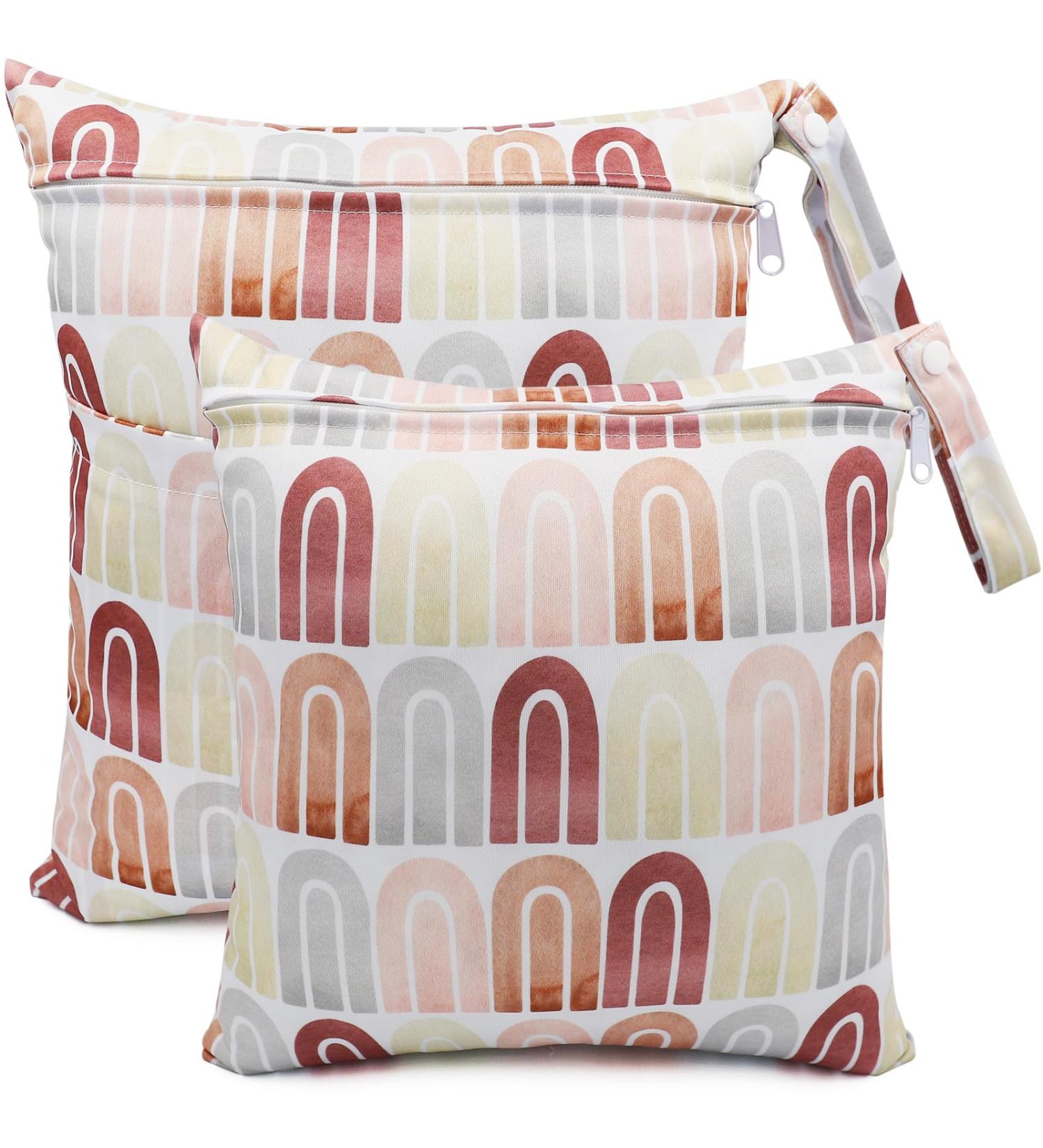 Felfang Diaper Bag Set - 2 Wetbag Organizers & Pockets for Reusable Cloth Diapers (Cactus & Brown) - Shop Internationally - Buy Online on GoSupps.com