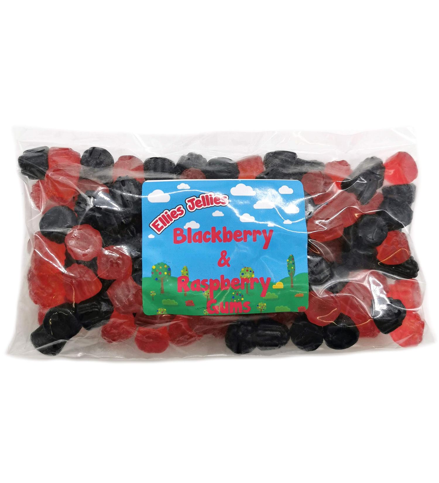 Ellies Jellies BlackBerry & Raspberry Gums - 500g Bag- Red and Black Gums- Two Flavors