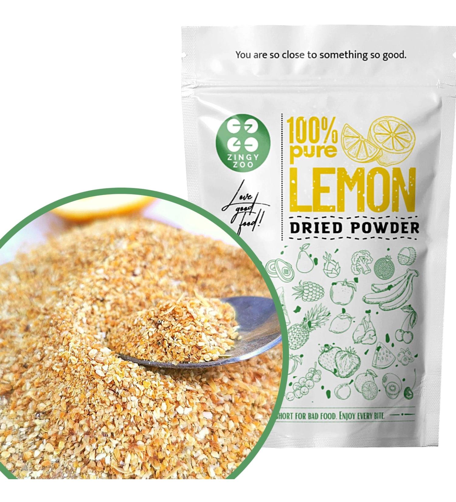 Pure Whole Dried Lemon Powder - Lemon Peel Zest for Turkish Tea, Cheesecake, Smoothies | Cleansing Powder for Lemon Tea | Coarse Lemon Powder - Buy Online on GoSupps.com