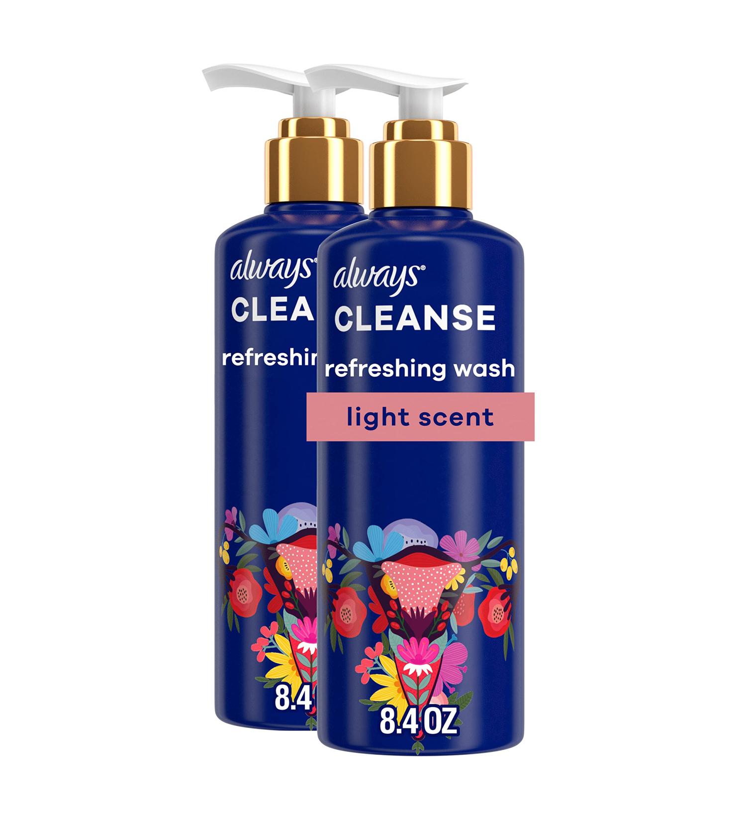 Always Cleanse Feminine Intimate Wash for Women - pH Balanced, Lightly Scented, Gynecologist Tested - 16.8 Fl Oz (2 Bottles) - Buy Online on GoSupps.com