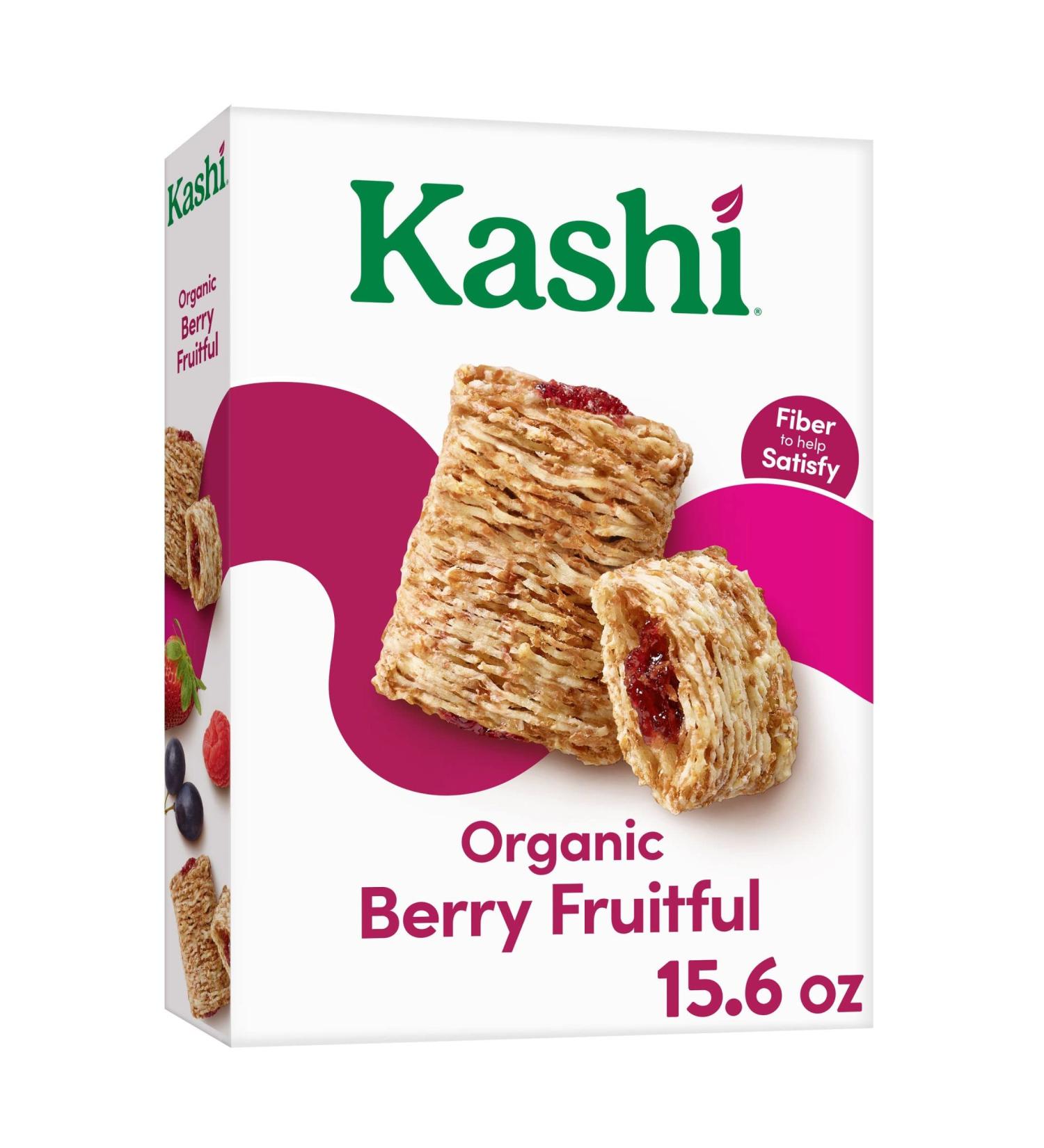 Kashi Breakfast Cereal  Vegan Protein  Organic Fiber Cereal  Berry Fruitful  15.6oz Box (1 Box) - Buy Online on GoSupps.com