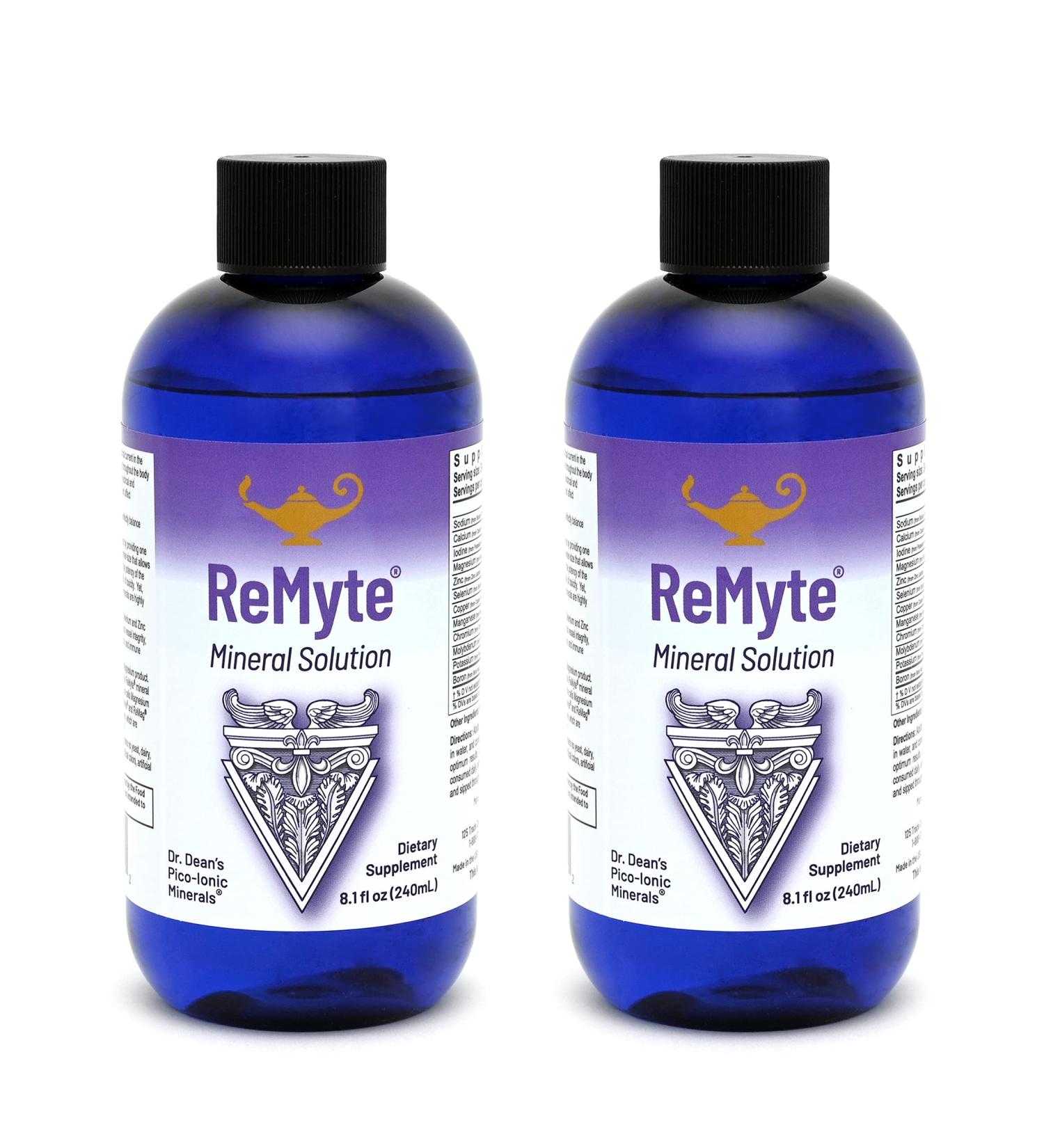 RnA ReSet ReMyte Liquid Mineral Electrolyte Solution 240ml (2-Pack) - 12 Essential Minerals including Iodine, Selenium, Zinc, Magnesium, Boron - by Dr. Carolyn Dean - Buy Online on GoSupps.com