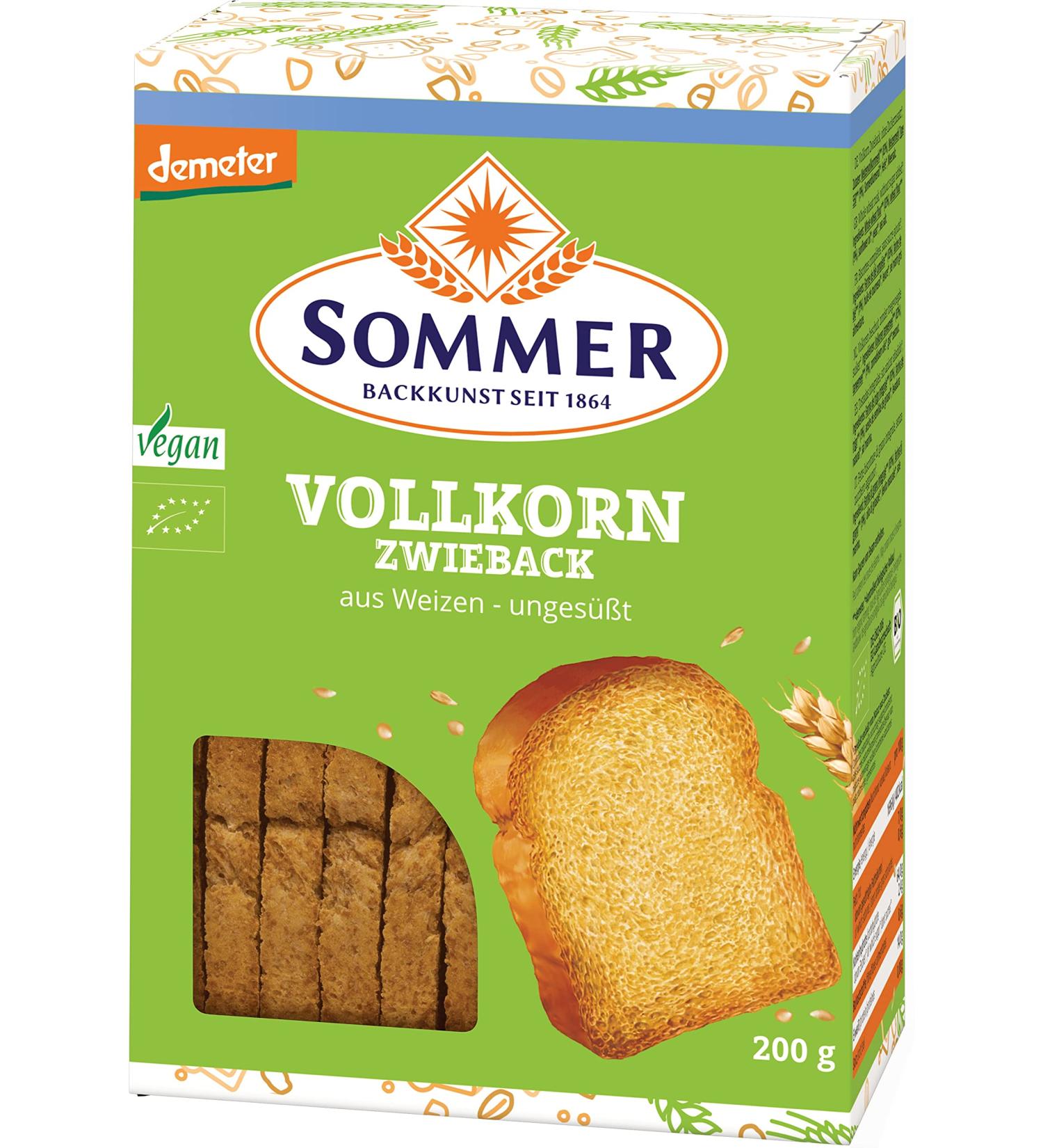 Summer wheat whole grain rusks 200 g