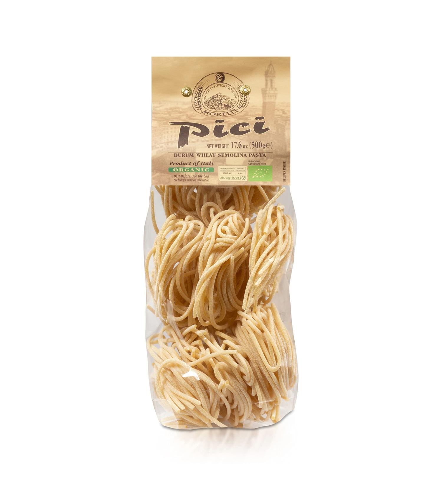 Morelli Pici Pasta di Toscana - Gourmet Italian Organic Noodles - Made in Italy from Durum Wheat Semolina - 17.6oz - Buy Online on GoSupps.com