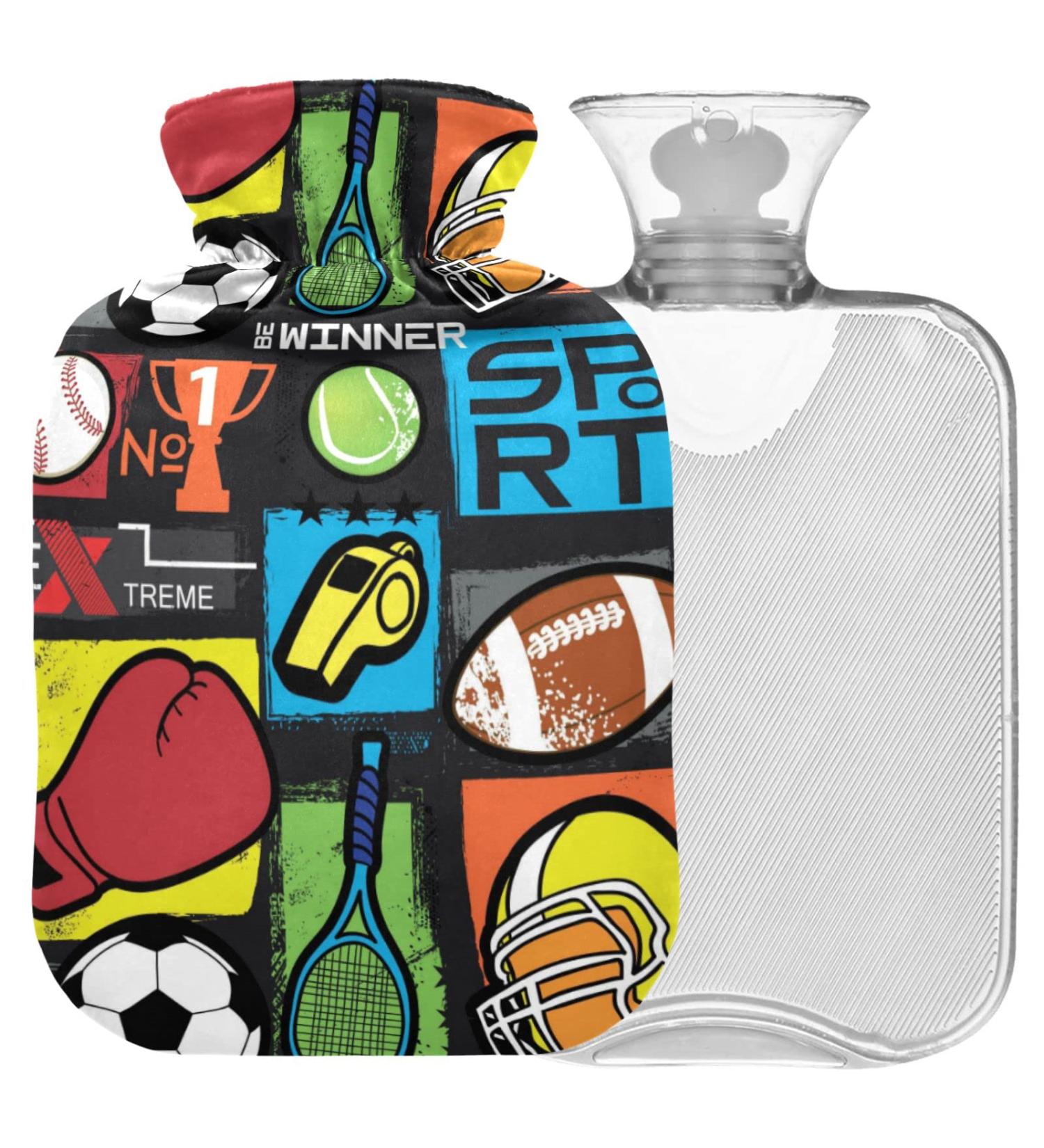 NAANLE Cartoon Sport Water Bottle 2L - Large Hot Water Bottle for Bed Hand & Feet Pain Relief & Heat Therapy - Buy Online on GoSupps.com