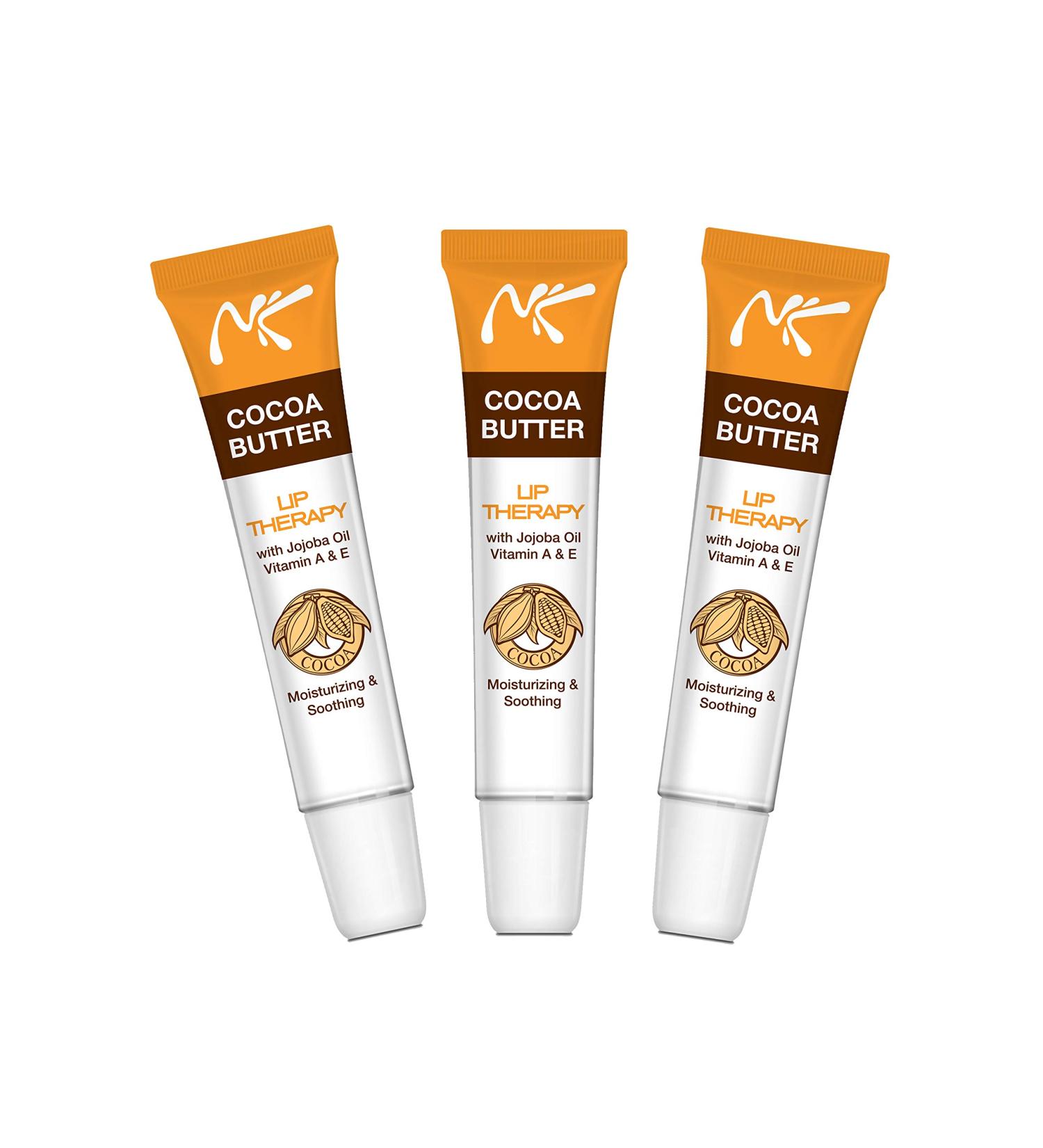 NICKA K Cocoa Butter Lip Therapy - 3 Pack | Moisturizing Lip Balm Set - Buy Online on GoSupps.com
