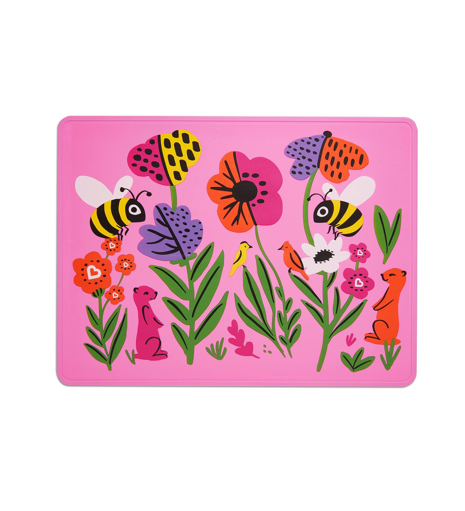 Munchkin WildLove Reversible Silicone Placemat for Kids - Bee Design - 1 Pack - Buy Online on GoSupps.com