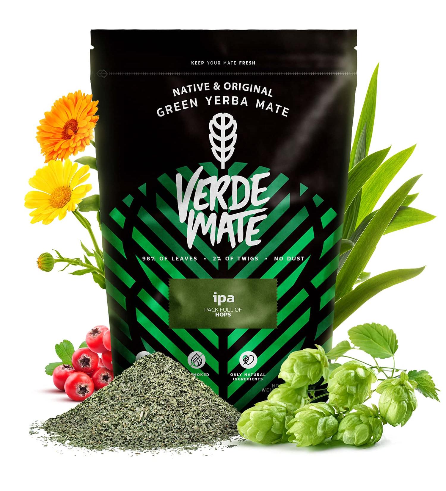 Verde Mate Green IPA 0.5 kg | Brazilian yerba mate with hops! | Original and balanced fusion | Power of natural caffeine | Yerba Mate tea from Brazil 500 g | Air-dried - Buy Online on GoSupps.com
