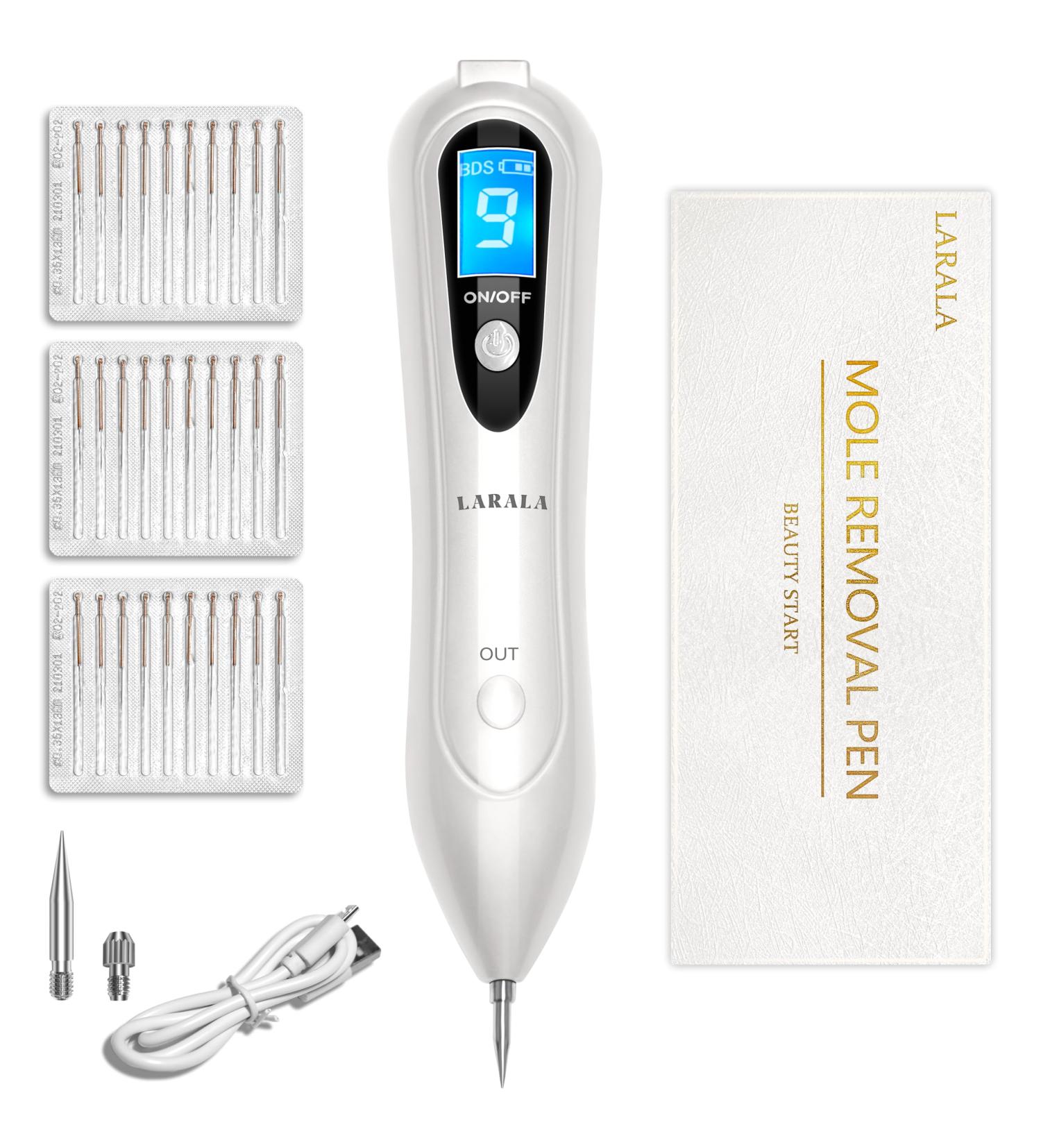 LARALA Skin Tag Removal Pen Skin Tag Removal Kit Mole Remover with 9 Adjustable Modes for Moles Warts and Age Spots on Face Hands and Body White - Buy Online on GoSupps.com