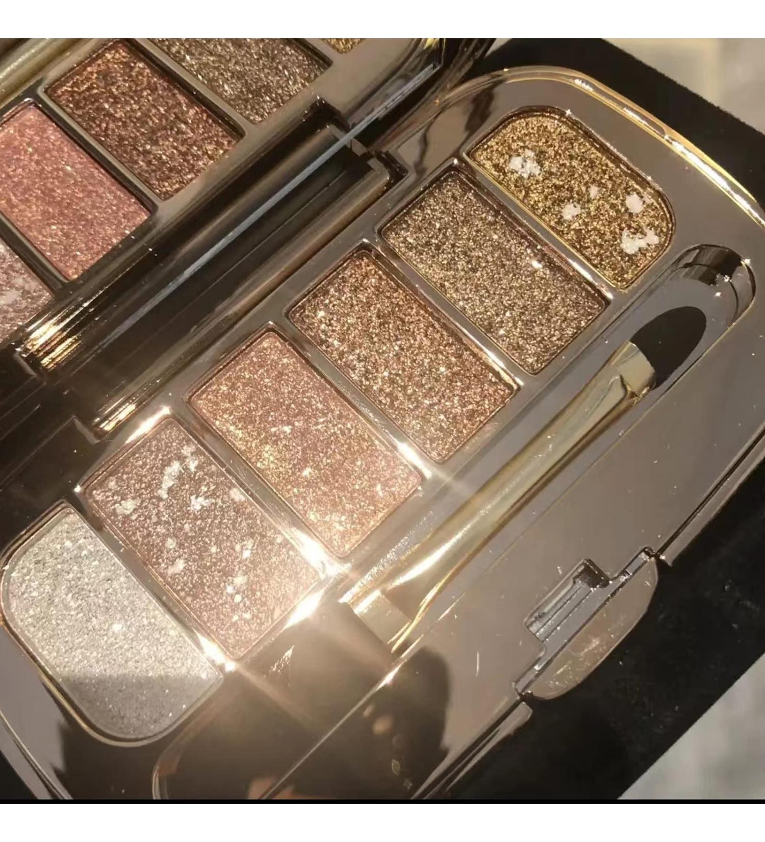 Glitter & Shimmer Eyeshadow Palette - 6 Color Gold, Highly Pigmented, Long Lasting, Waterproof, Sweatproof - Professional Nude Makeup Set for Women - Warm Natural Smokey Eye Palette #05 - Buy Online on GoSupps.com