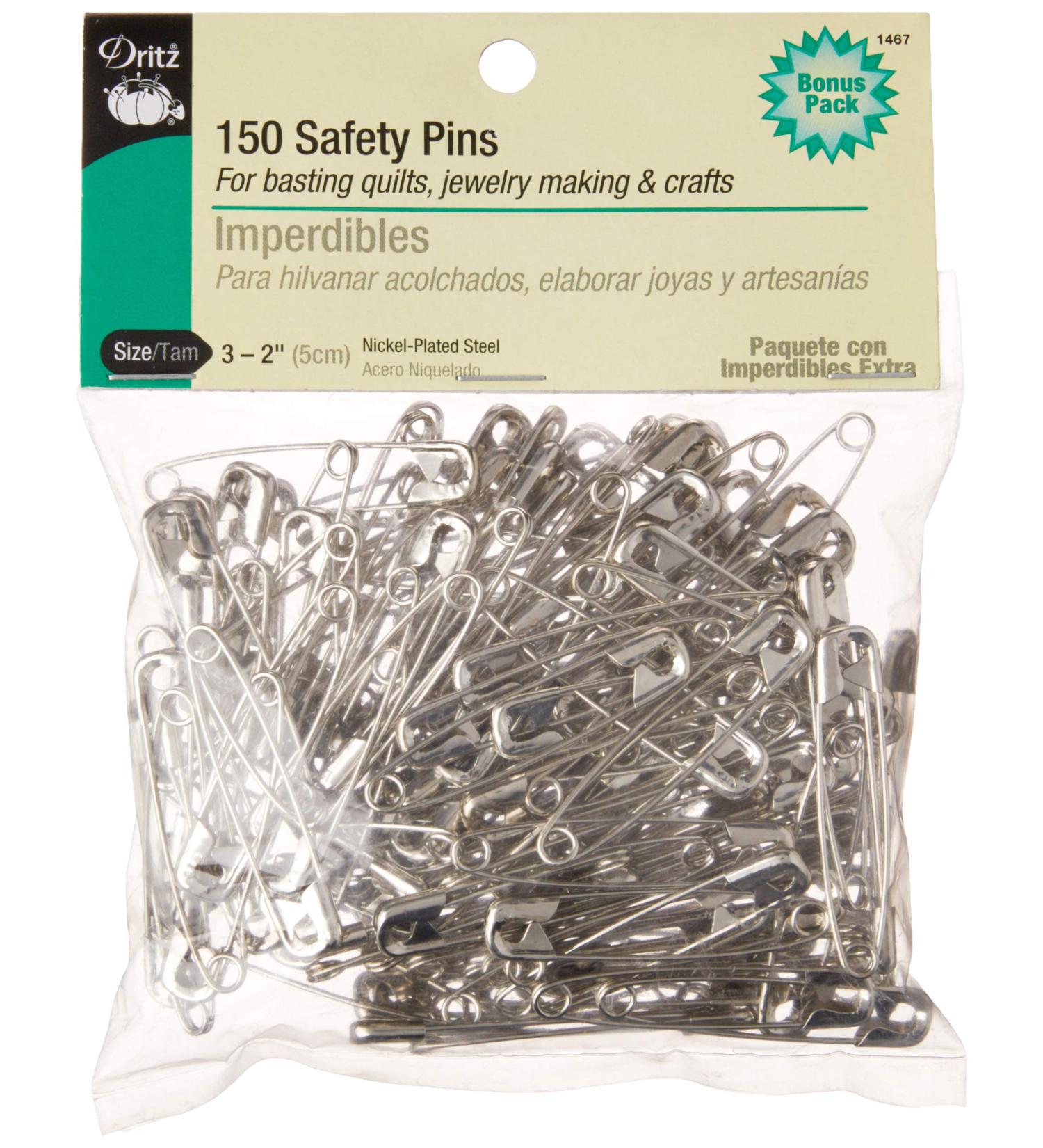 Dritz 1467 Safety Pins Size 3 (150-Count) - Secure Fastening for Sewing and Crafting - Buy Online on GoSupps.com