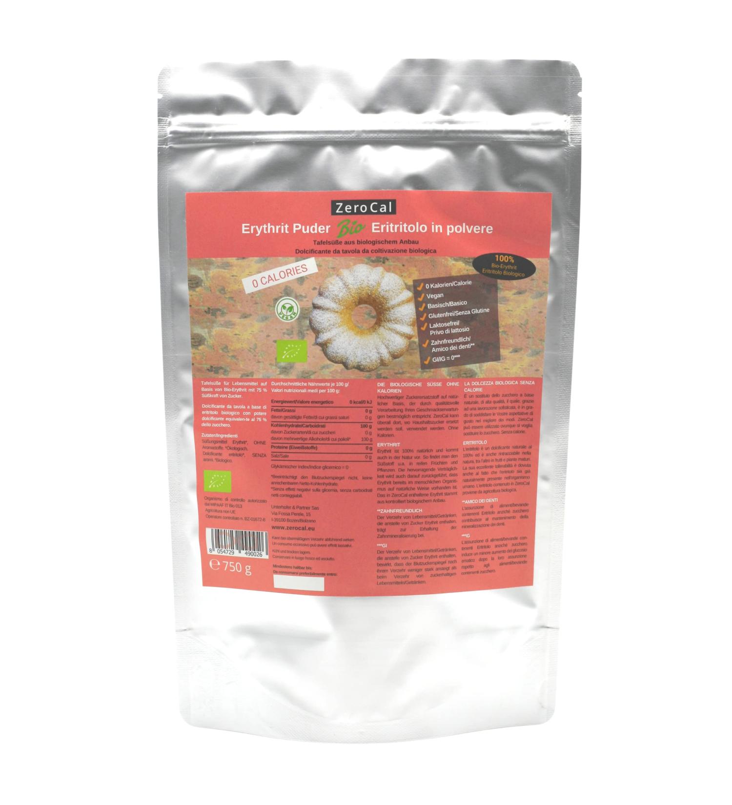 Buy Zerocal Dalia Bio Erythrit Calorie-Free Vegan Powdered Sugar Alternative for Cooking & Baking (750g) - Buy Online on GoSupps.com