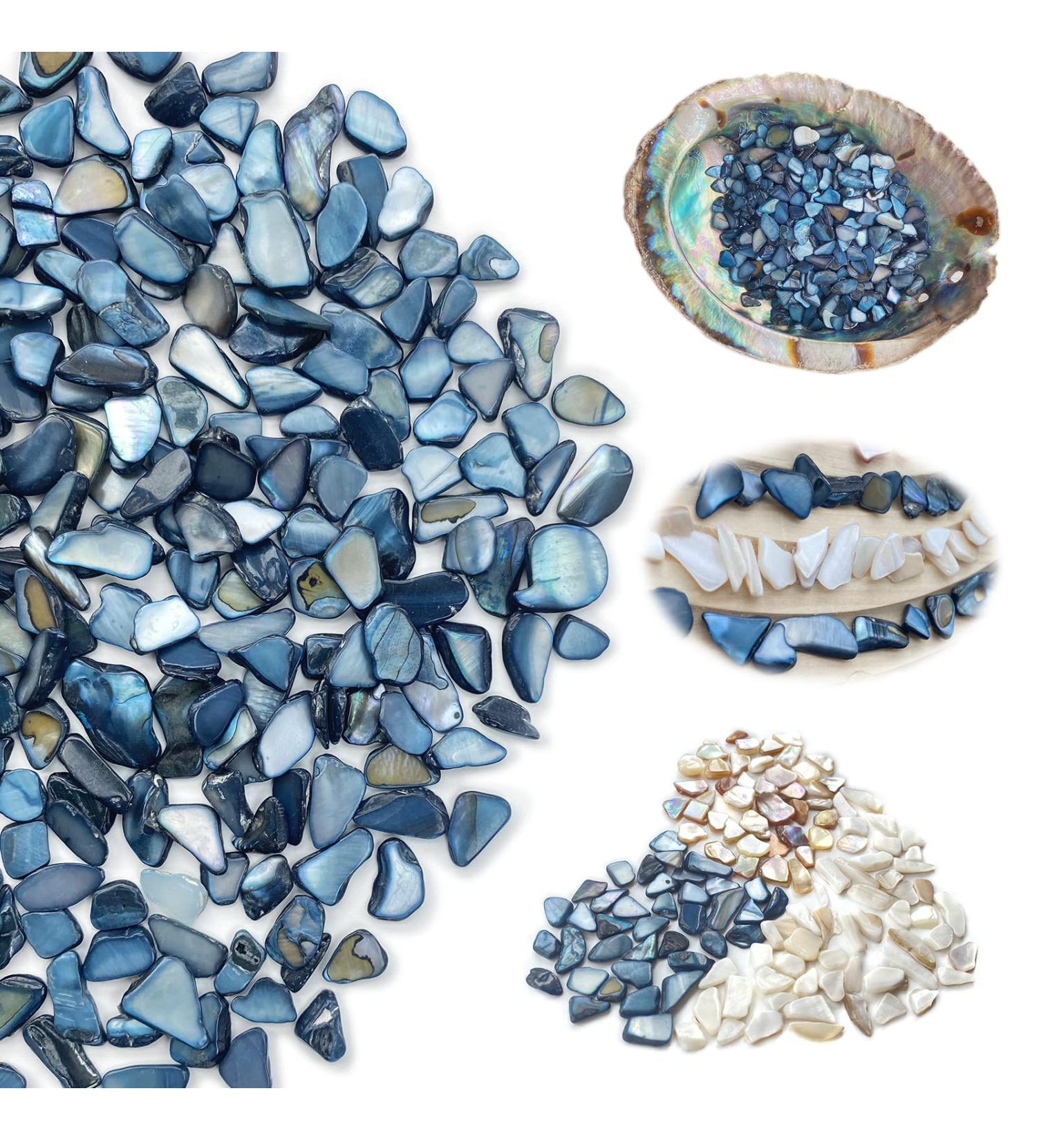 Yew & Tulip Natural Crushed Shells Chips 32oz (2 lbs) Dark Blue Mother of Pearl Mosaic Fragments - Perfect for Home D cor, Vase Filler, Crafts, Weddings - 2 lb (32 oz) Dark Blue - Buy Online on GoSupps.com