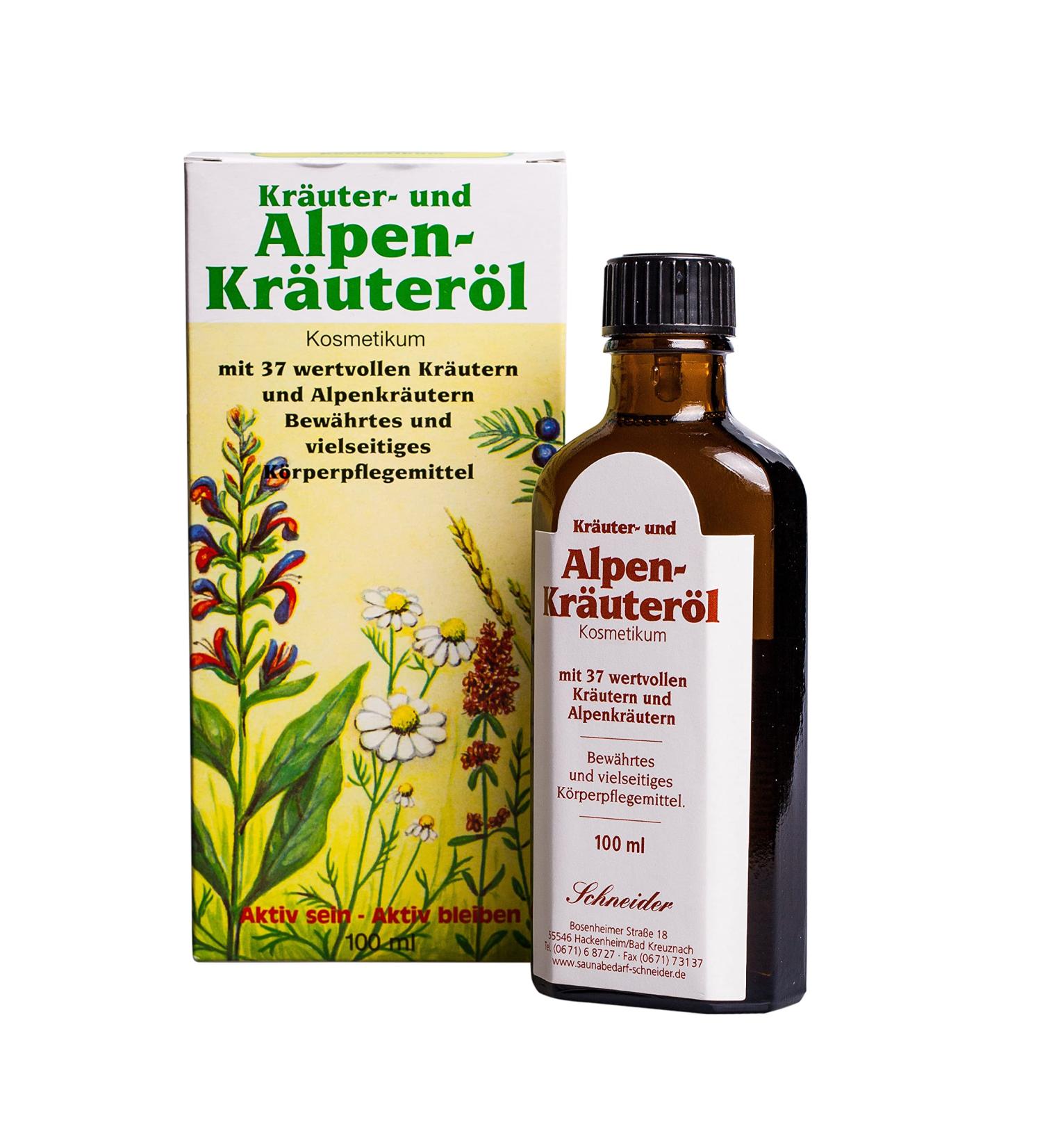 Saunabedarf Schneider - Body oil herbal and alpine herbal oil 37 made from natural pure oils for the body 100ml 100 ml (1 pack)