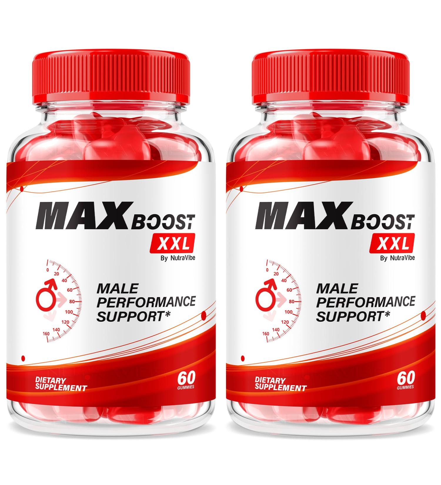 NutraVibe (2 Pack) Max Boost XXL Gummies - Max Boost Plus Gluco Control MaxBost XL Potent Blend to Help Support Stamina Energy & Performance | Delicious Easy-to-Chew Daily Formula (120 Gummies) - Buy Online on GoSupps.com