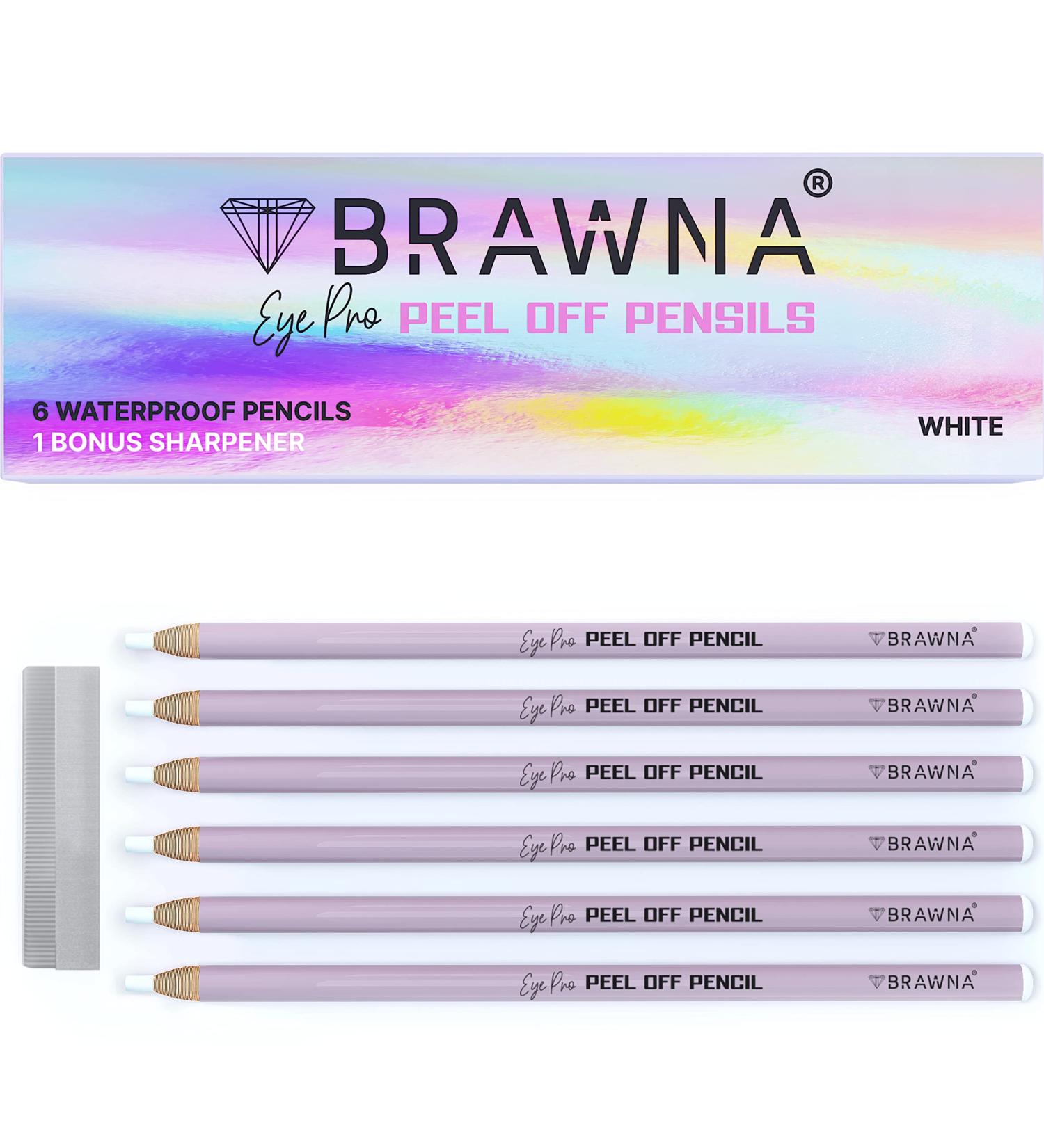 BRAWNA 6 Pcs Waterproof Eyebrow Pencils with Sharpener - Durable, Quick & Easy to Use for Shaping, Defining & Microblading - White (6 Pack) - Buy Online on GoSupps.com