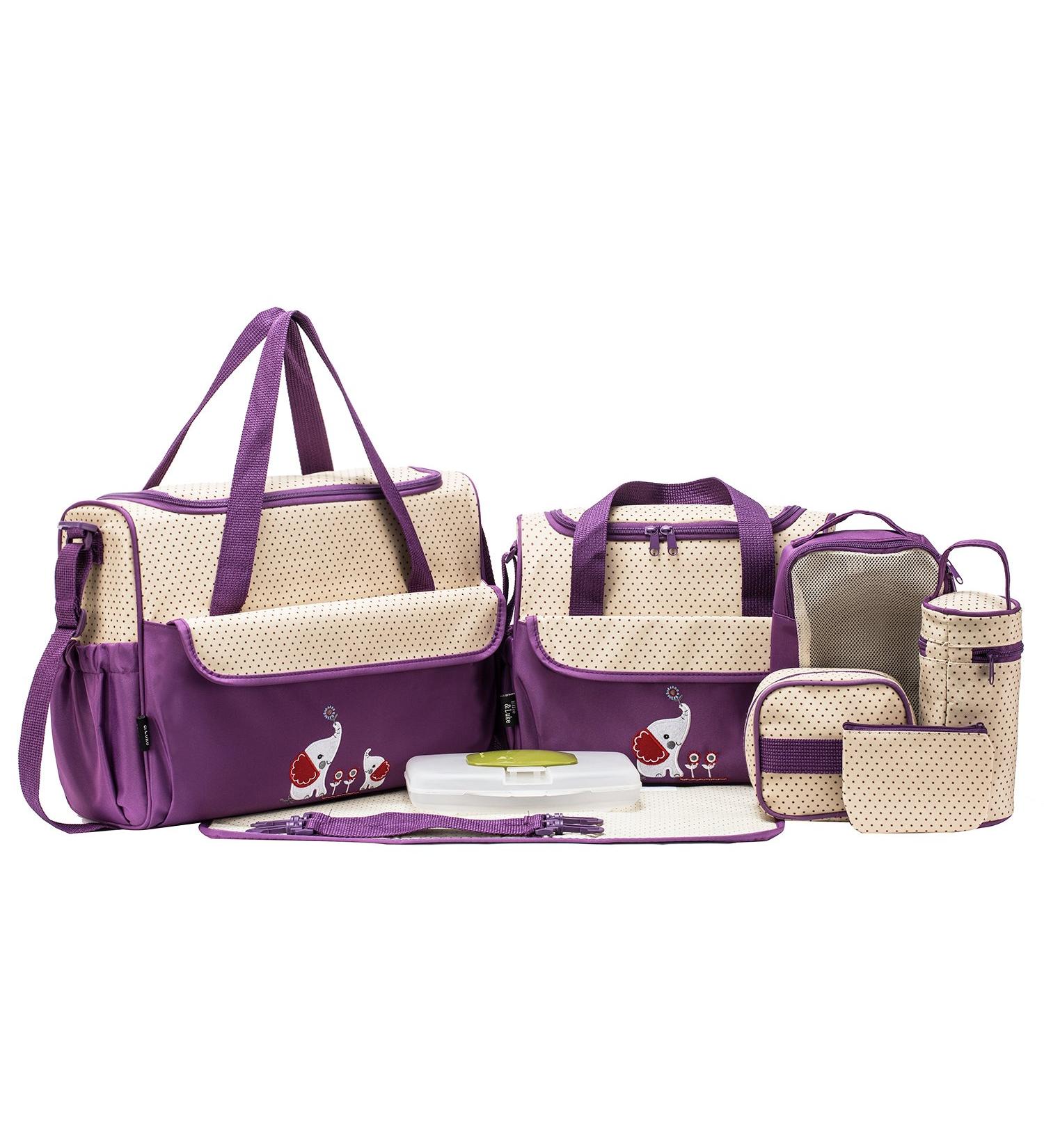 Soho Collections Lavender Elephant Diaper Bag Set - 10 Piece Set - Buy Online on GoSupps.com