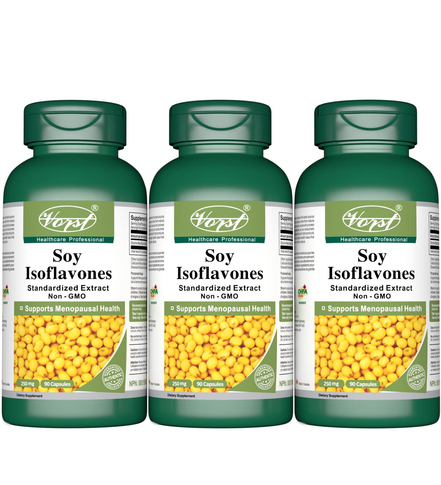 Soy Isoflavones Non-GMO 250mg 3 X 90 Capsules Menopause Relief Supplement Natural Hormone Balance Estrogen Hot Flashes and Night Sweats Hormonal Imbalance Supplement Perfect for a Good Diet Isoflavones de Soya Sans OGM (3 Bottles) 90 count (Pack of 3) - Buy Online on GoSupps.com