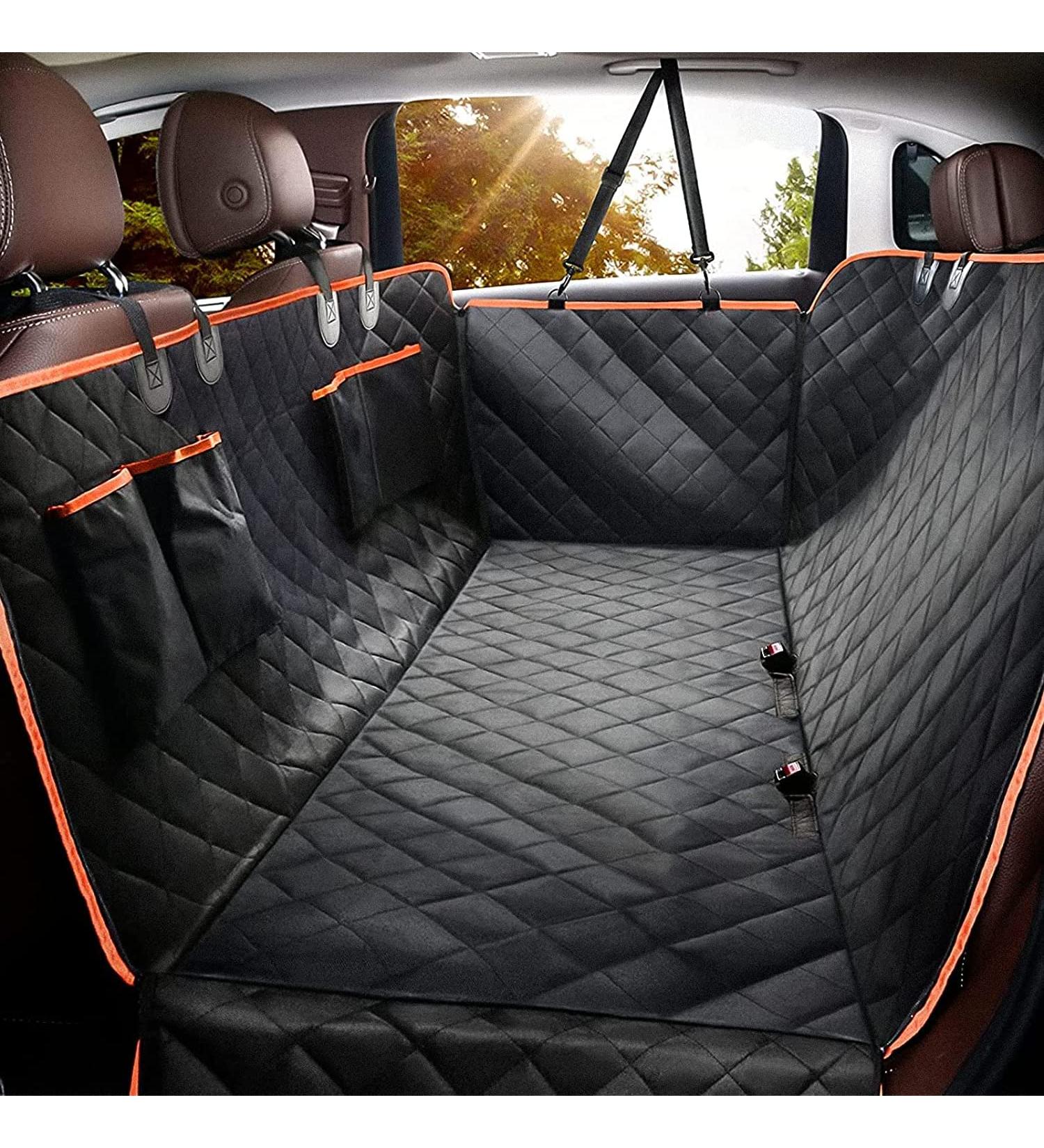 Waterproof Dog Car Seat Cover | Scratchproof Pet Hammock with Side Flaps | Washable Nonslip Backseat Protector for Cars, Trucks, SUVs - Grey - Buy Online on GoSupps.com